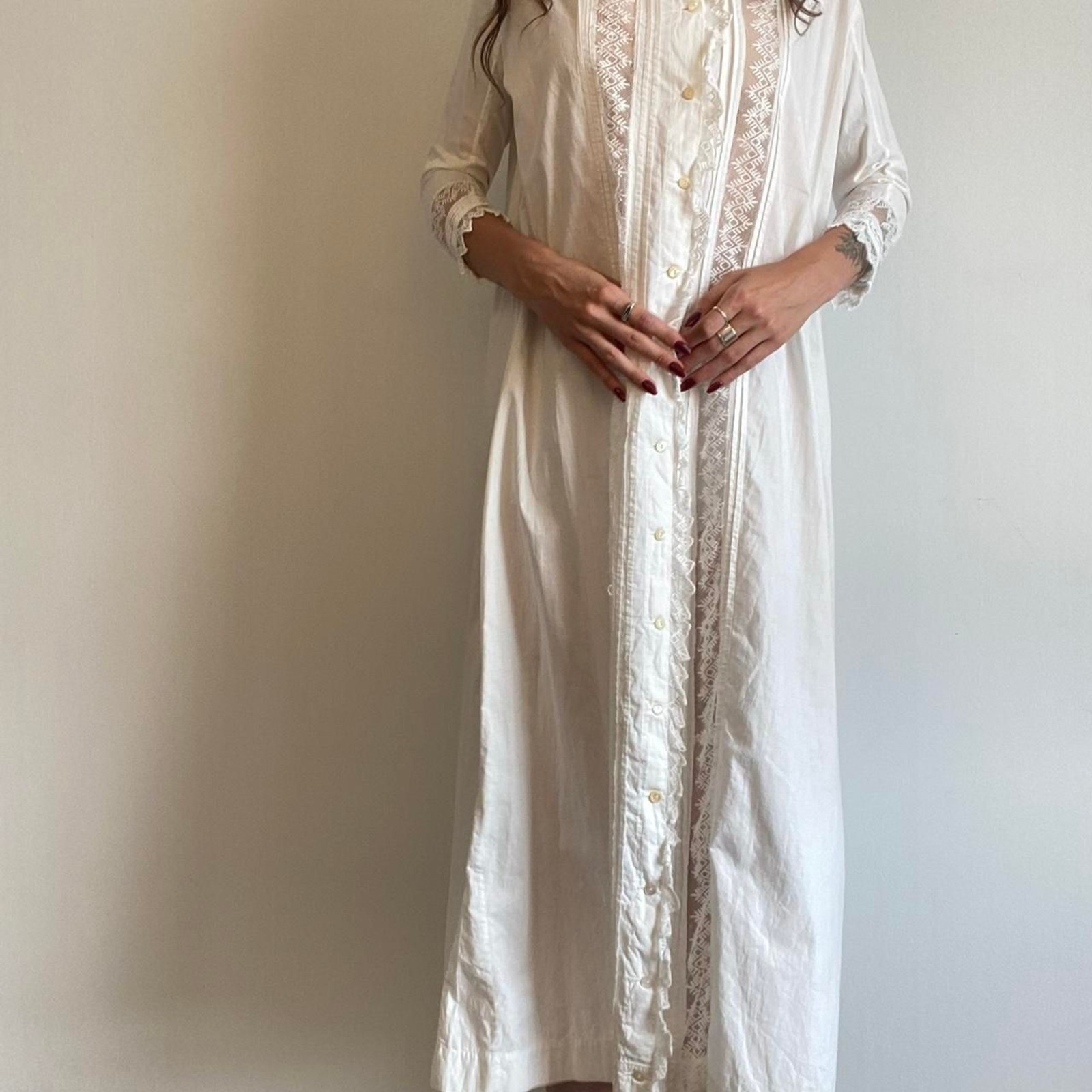 1900s Edwardian antique nightgown