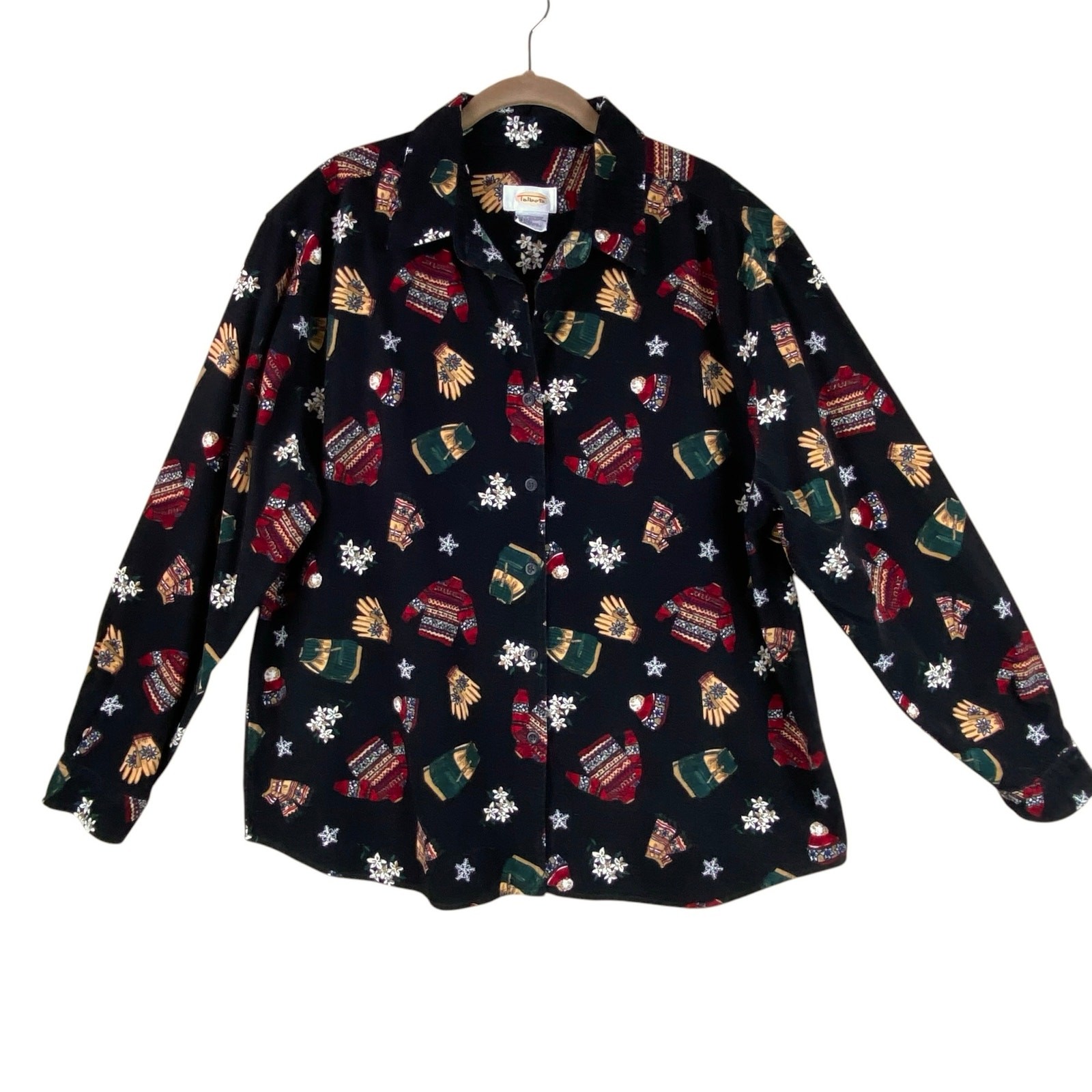 Vintage Talbots Corduroy Winter Button Up Shirt 100% Cotton Size XL28.5&Prime; length