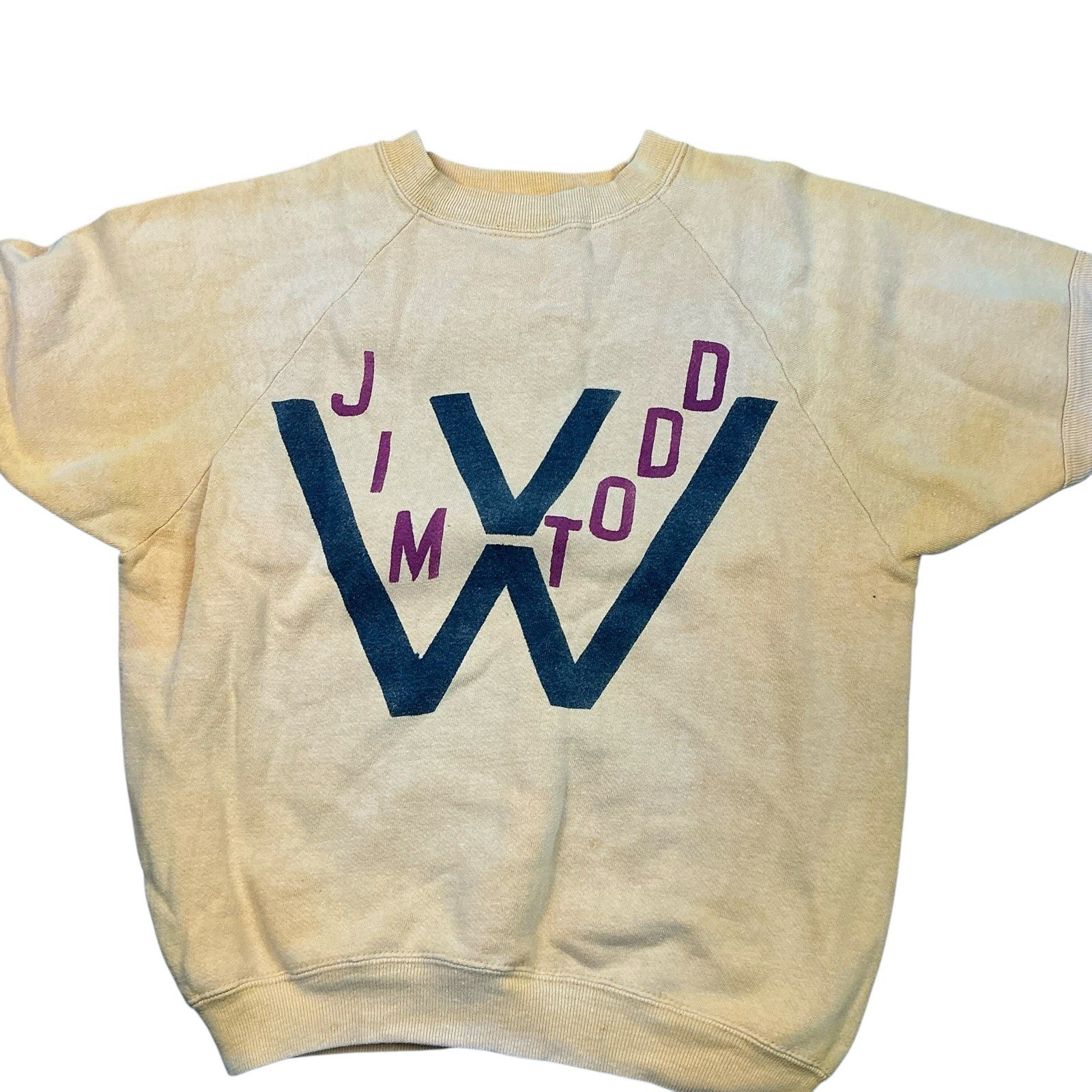 Vintage 1960s Jim Todd raglan crewneck black and gold short sleeve USA