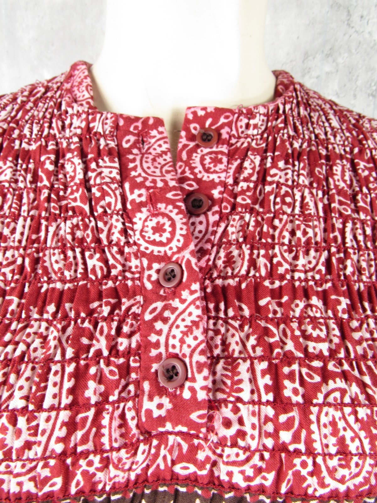 Vintage 70s Bonwit Teller 2pc India Hand Block Cotton Top Wrap Skirt Small