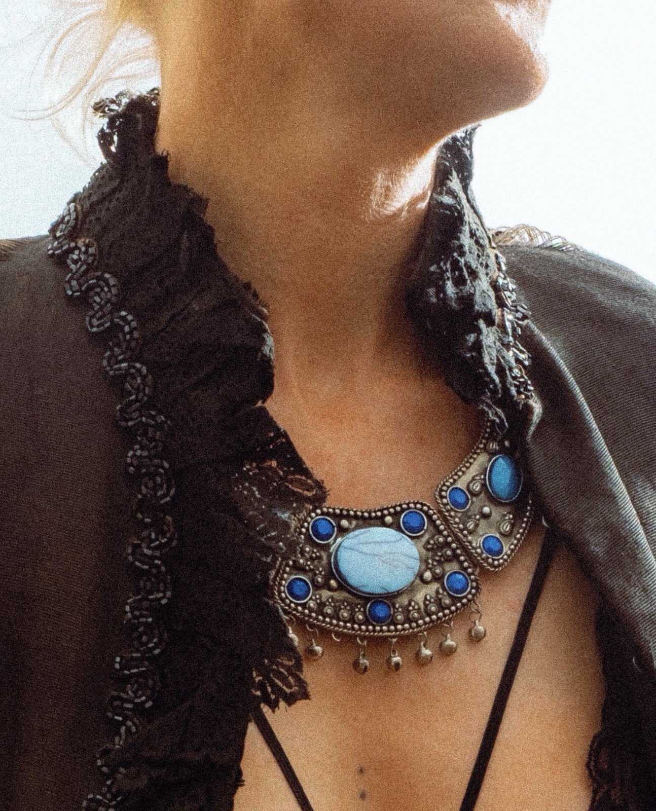 Antique Victorian Mourning Cape | 1880s Jet Beaded & Chantilly Lace Mantle