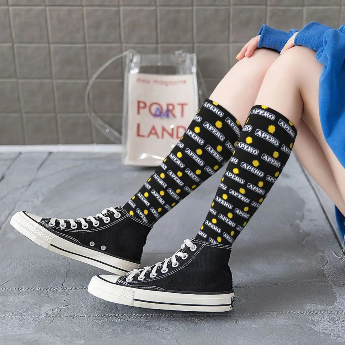 All Seasons Aperitif Apero Socks Harajuku Sport Middle Tube Socks Soft Hip Hop