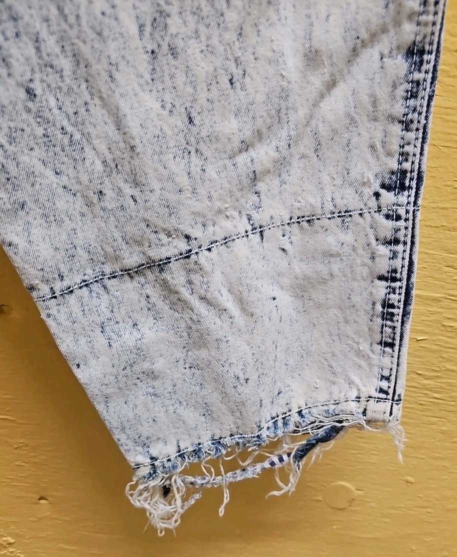 POWER – Acid Washed Tapered Paprr Bag High Waist Jeans, Womens 13/14 FUN & FUNKY