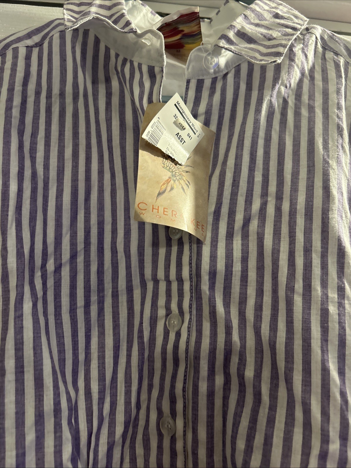 VTG Cherokee Striped Long Cottagecore Sleep Shirt Lot Of 3 NOS Deadstock 80s 90s