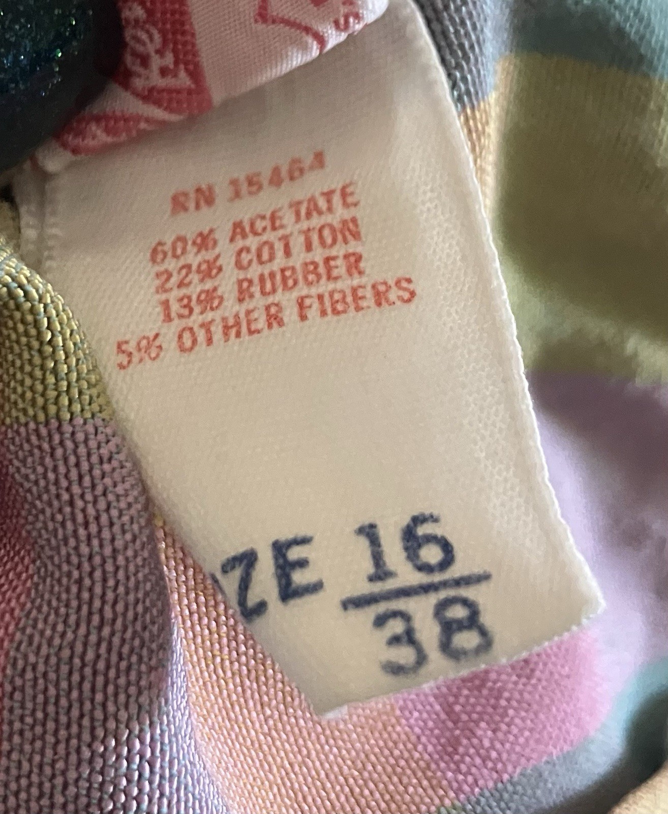 Kerrybrooke Sears 50s Multicolor Plaid One-Piece Swimsuit Size 16 Buckle Detail