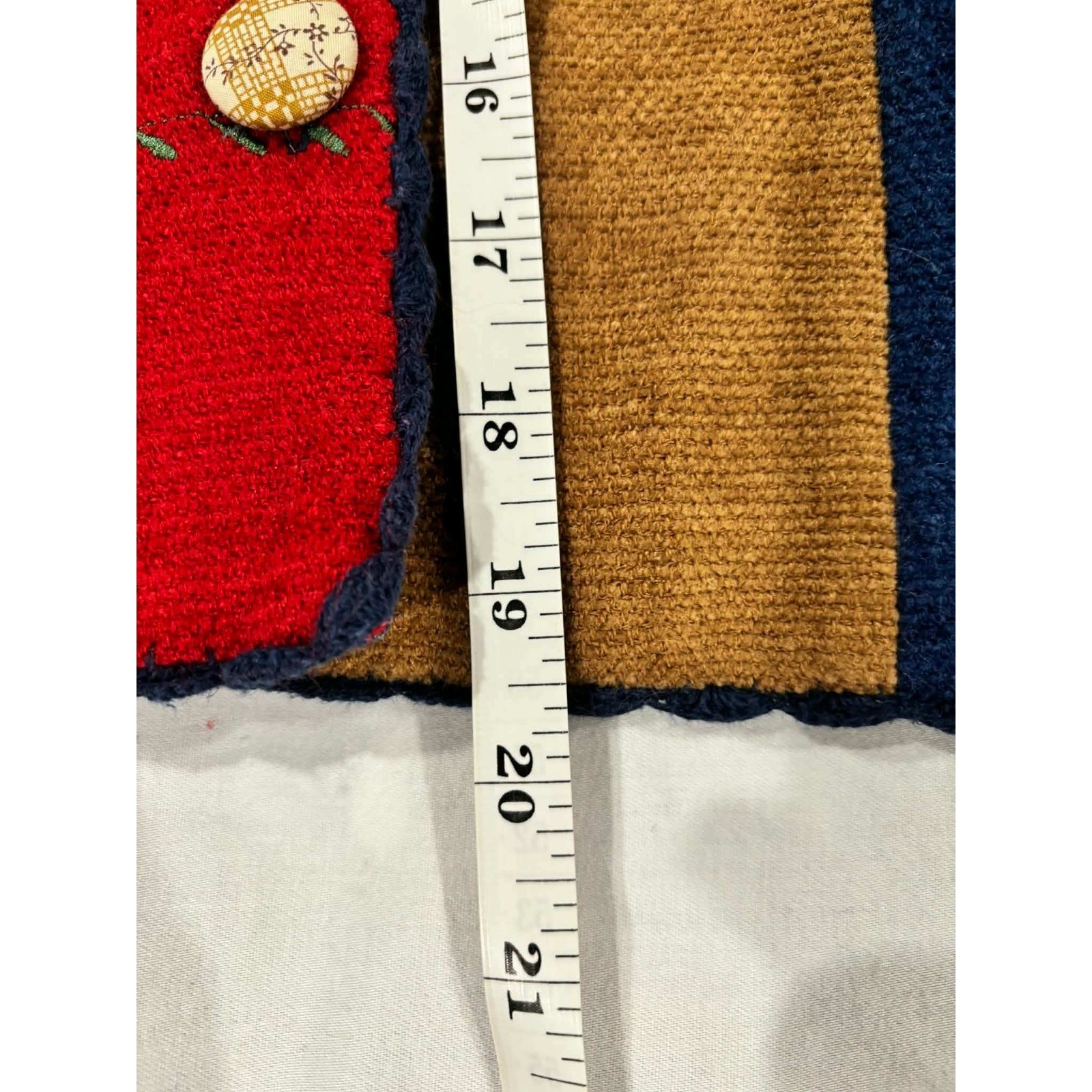 Koret City Blues Vintage Patchwork Embroidered Jacket Blue Red Tan Large