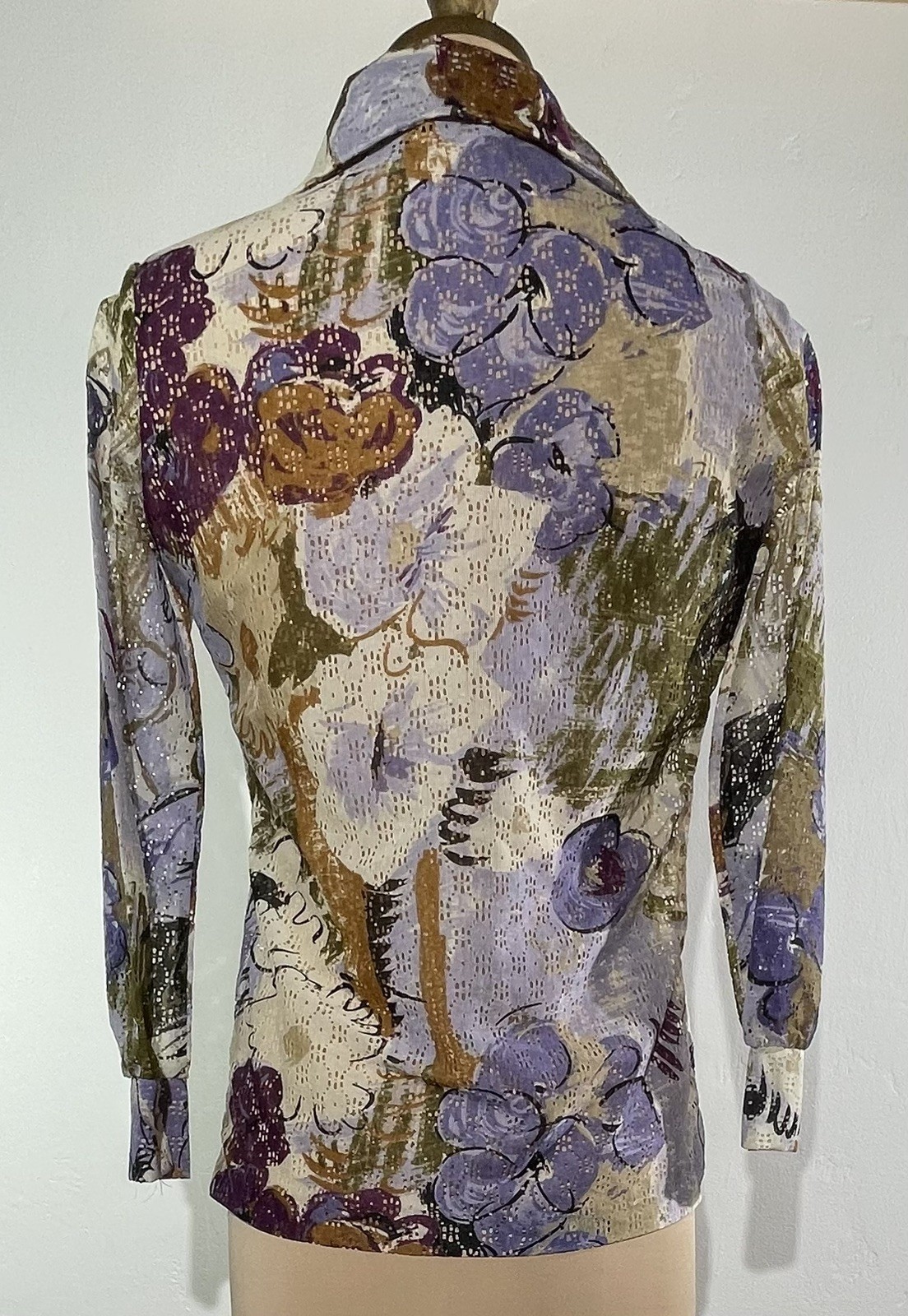 VTG 70s Top Button Front Dagger Collar GRAFF California Women&rsquo;s SZ S