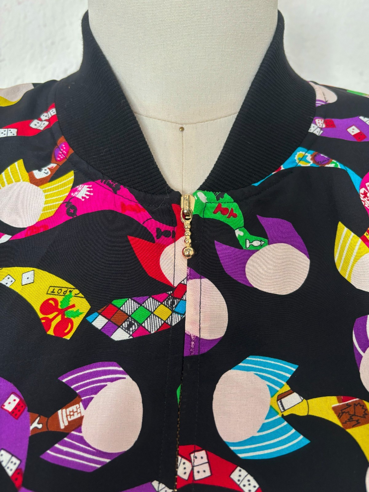 1990s Black Silk Bomber Style Jacket by Spenser Jeremy, Medium to Large