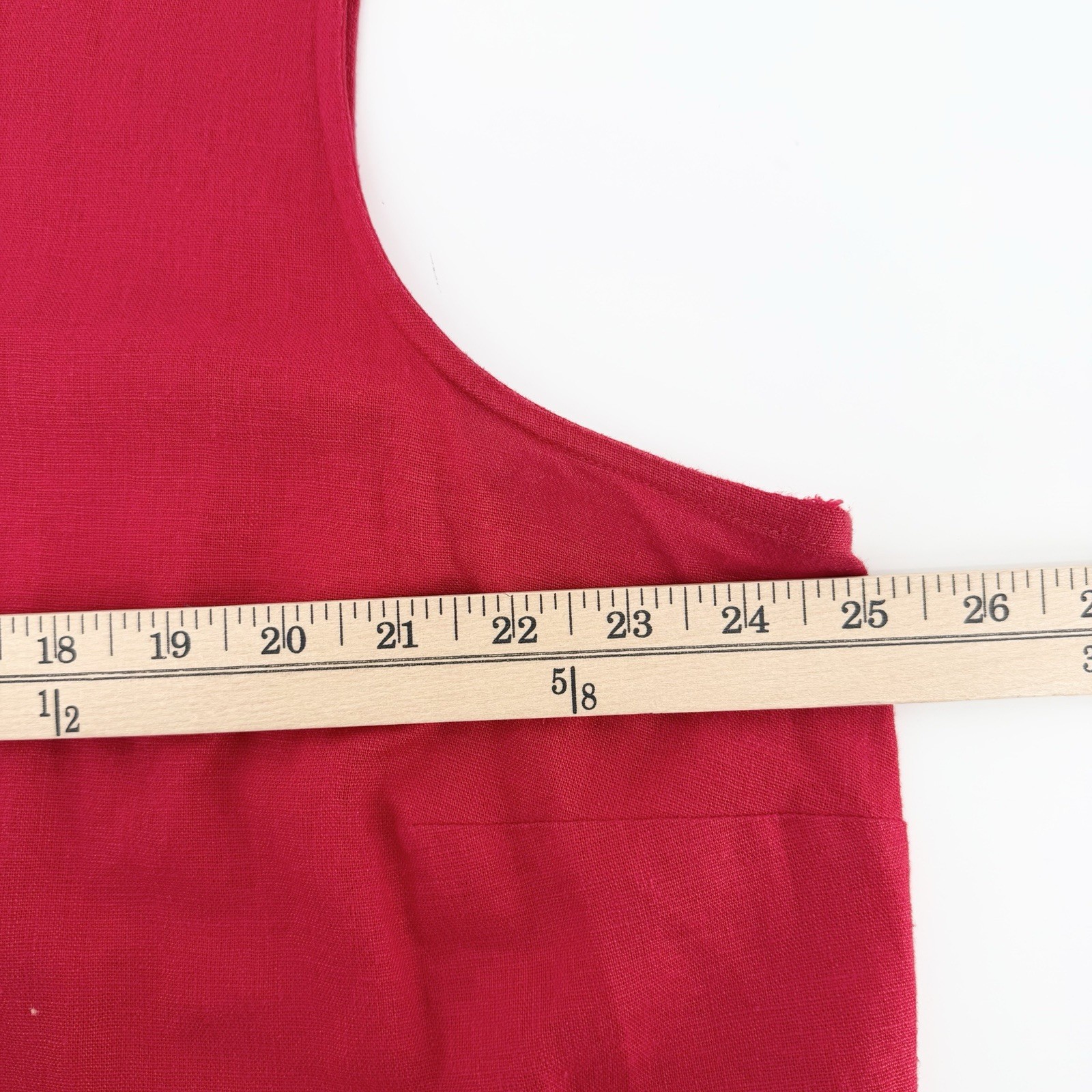 Vintage Studio C Plus 2pc Linen Blend Maxi Dress Blouse Set Red 22W 3X Pleated