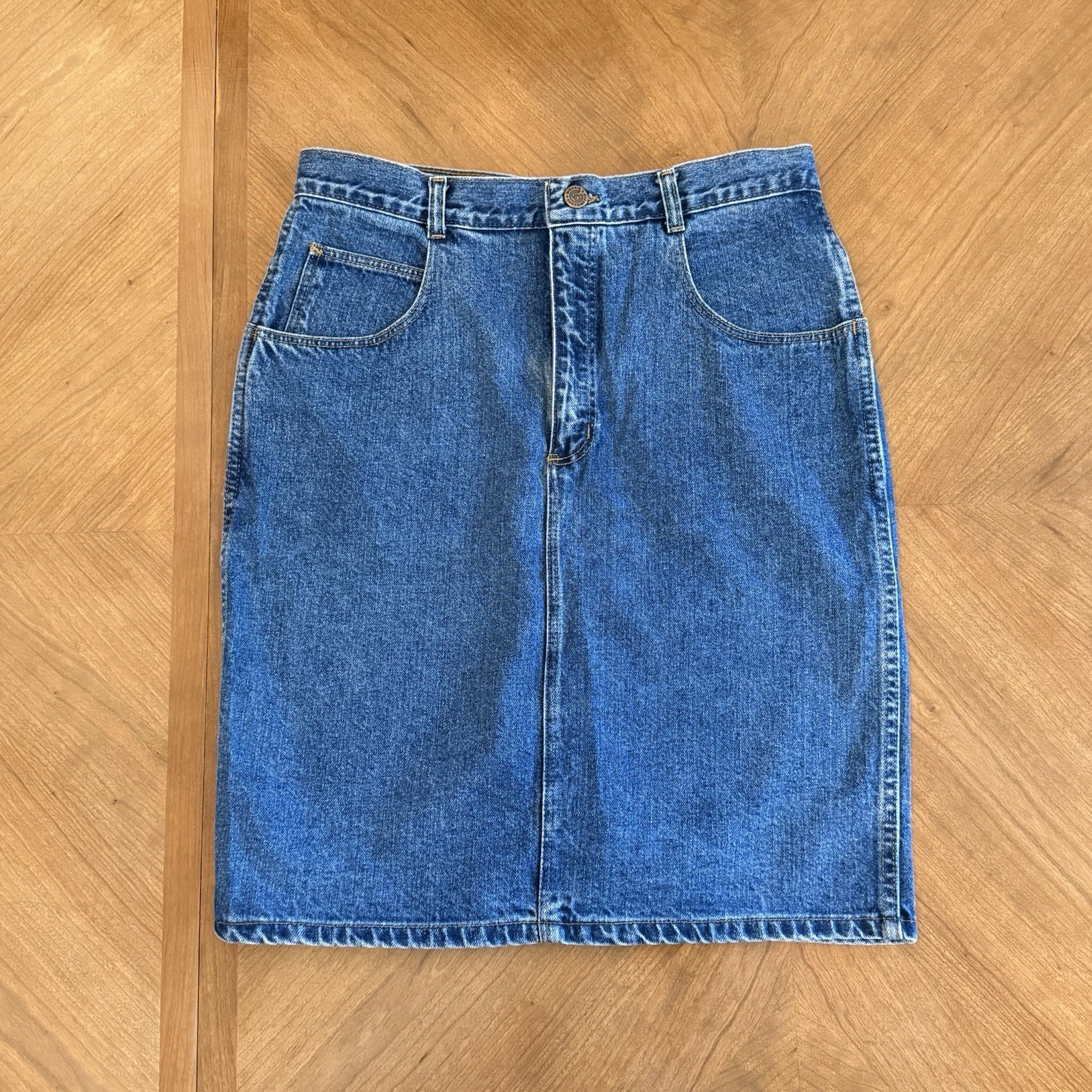 VTG Giorgio Sant&rsquo;Angelo Skirt Women 12 80s 90s Retro Spring Denim Classic Preppy