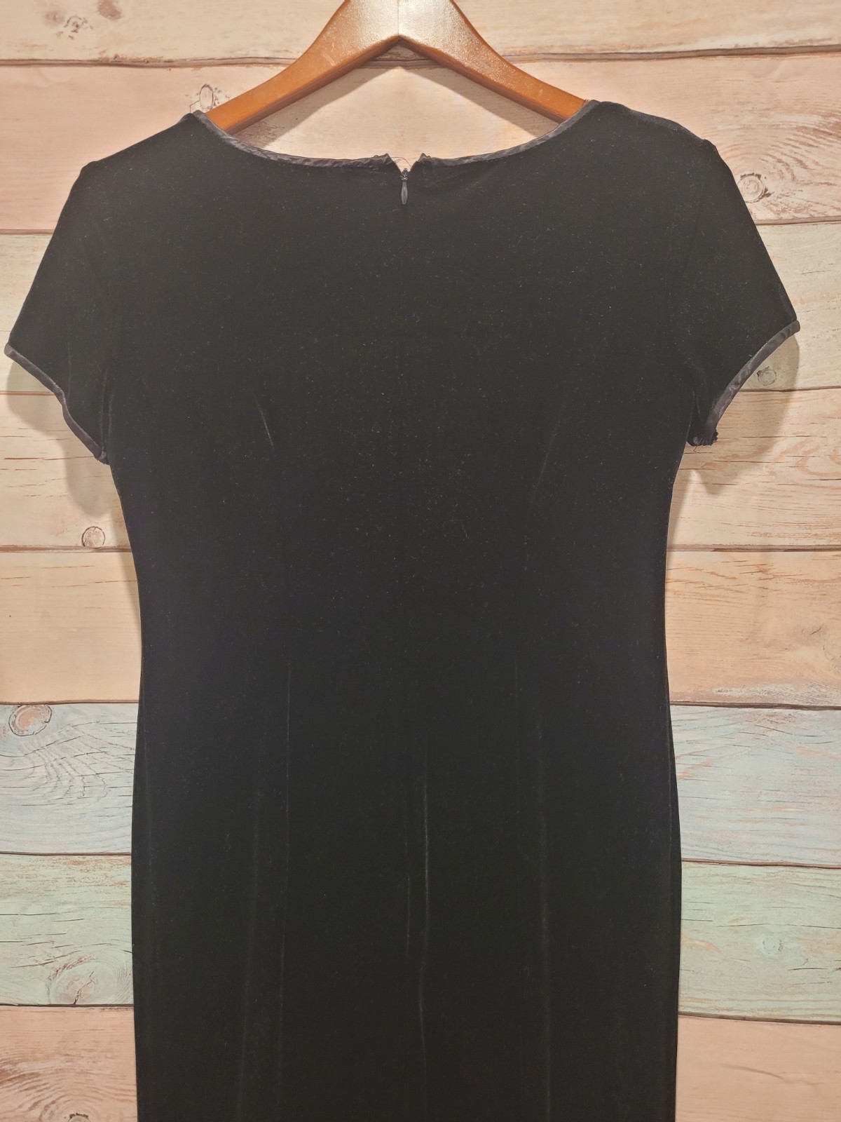 VTG 90s Robbie Bee Black Velvet Dress Cocktail Goth Whimsigoth Holiday Sz PS