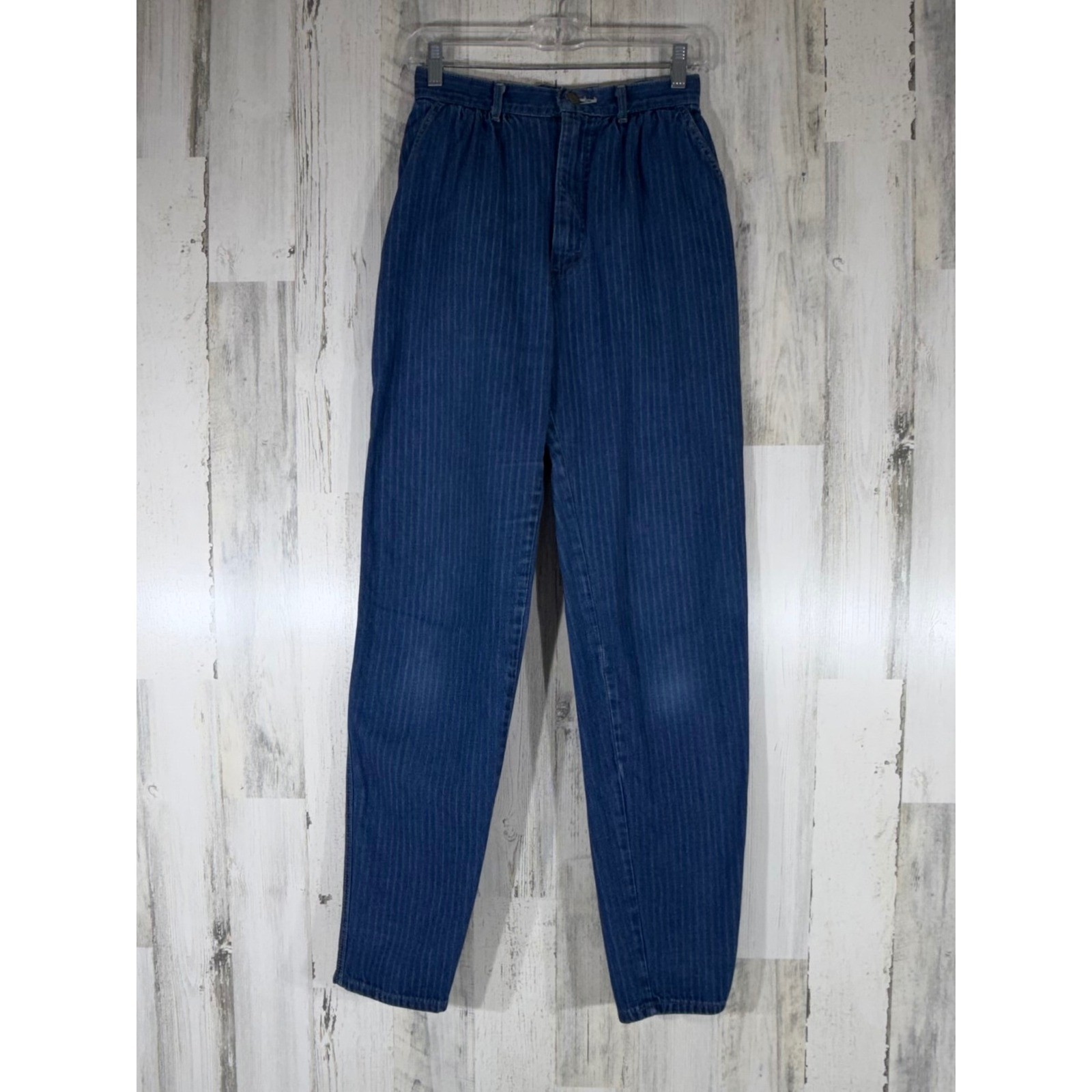 Lee Vintage High Rise Mom Jeans Size 25 Pinstripe Pleated Tapered Vintage 90s