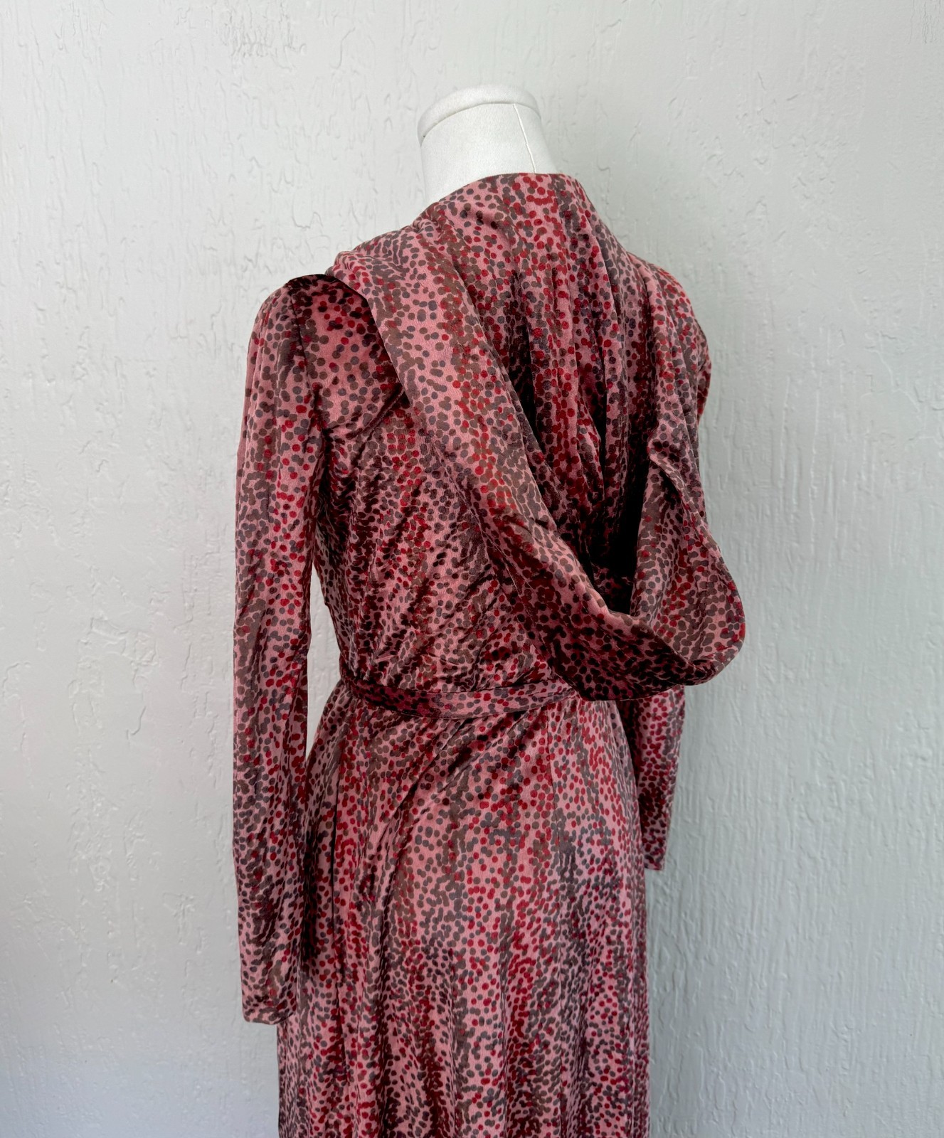 Vintage 1970s Velour Hooded Maxi Dress Witchy Disco Goddess by Carlye