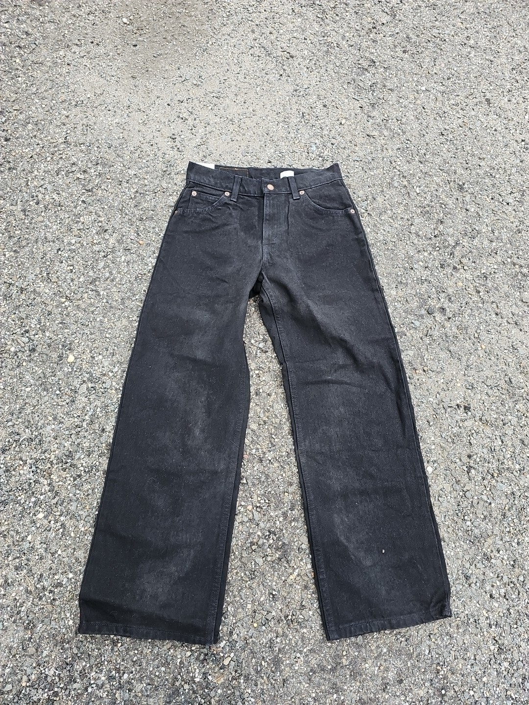Vintage 90s Levis 565 Orange Tab Wide Leg Student Fit Jeans Black 26×26.5