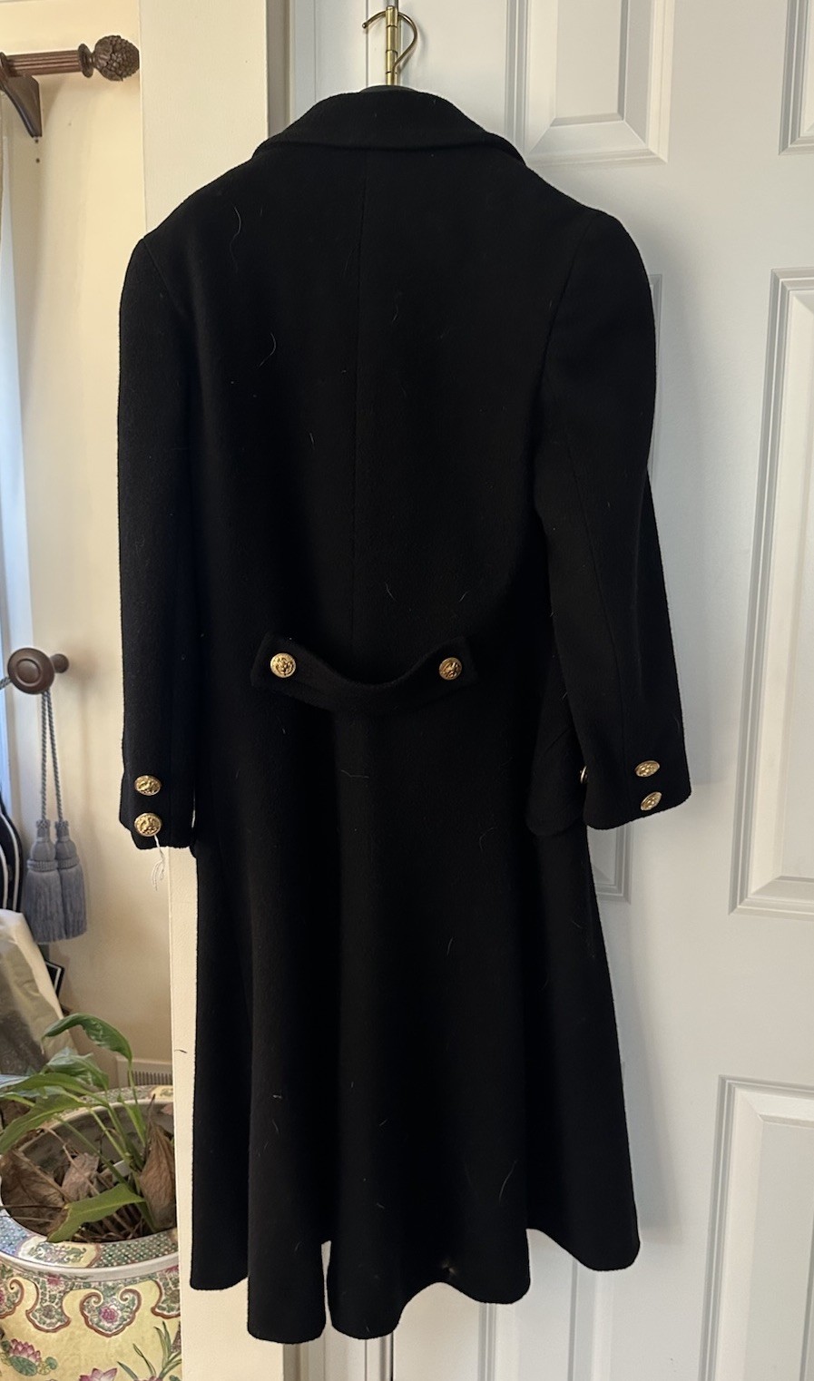 Bill Blass Navy Blue Wool Double Breasted Military Style Size 4 Fine