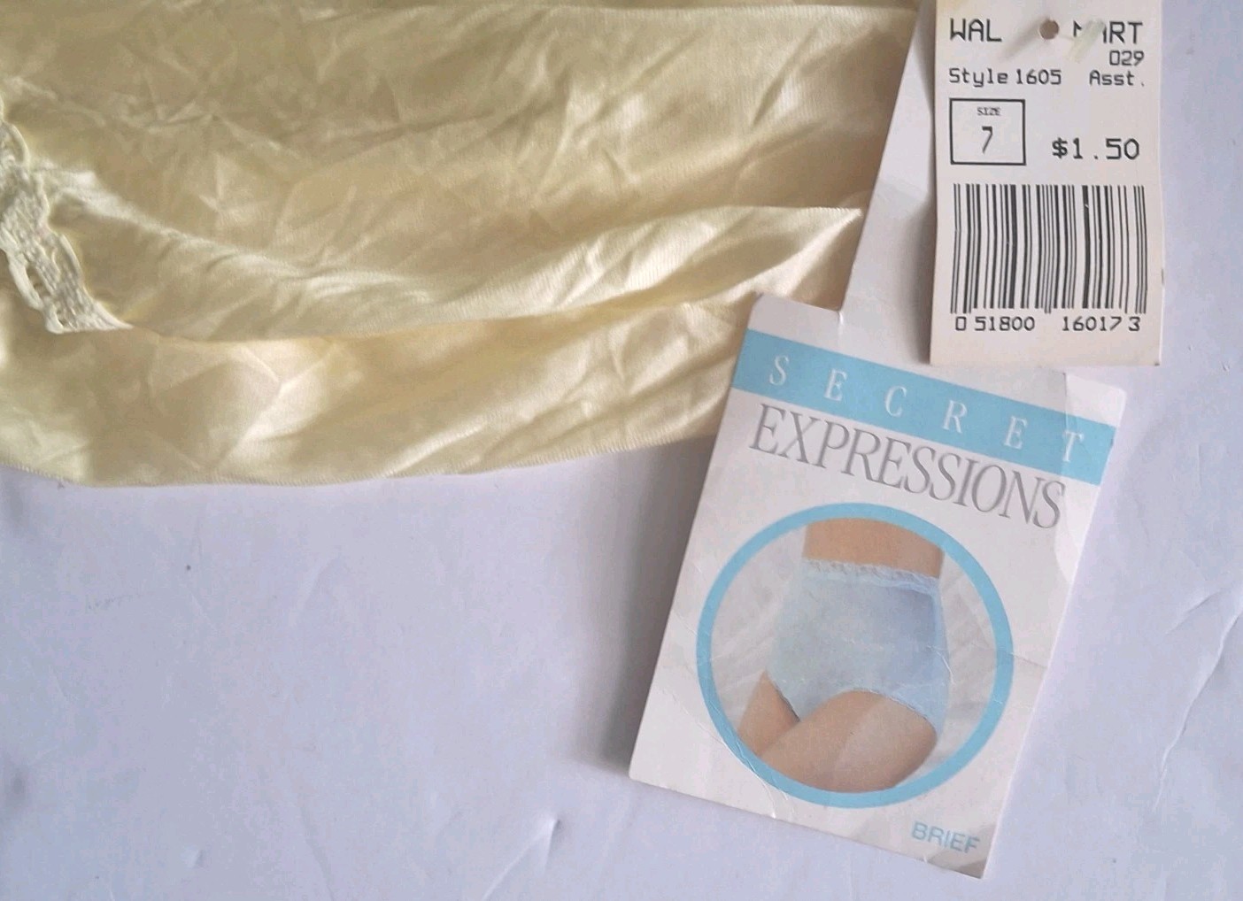 Vintage Secret Expressions Granny Panty Full Brief Sz 7 Yellow High Waist Lace