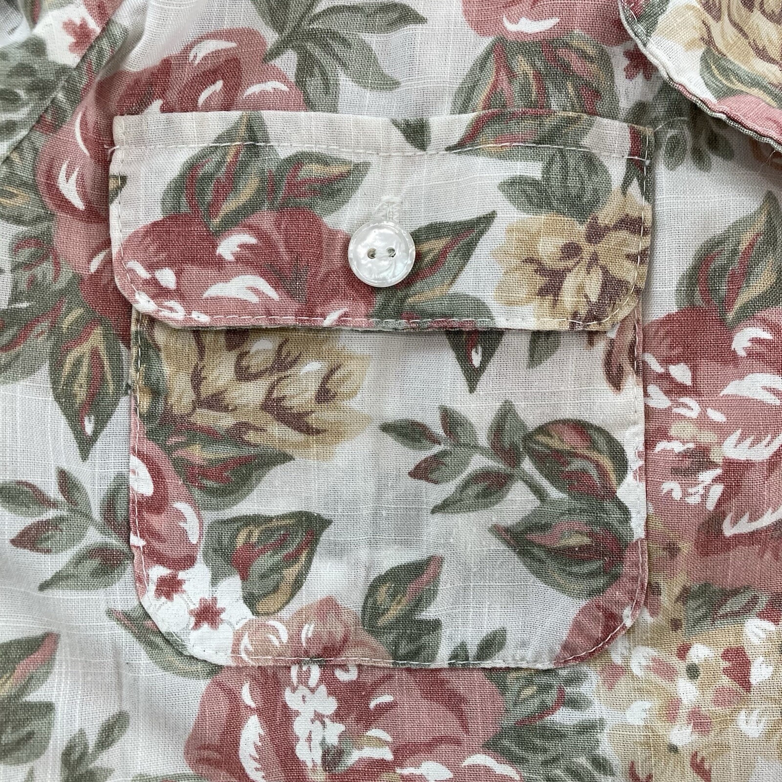 STUART ALAN Vintage 80s Cottagecore White & Pink Floral Dress, Shoulder Pads
