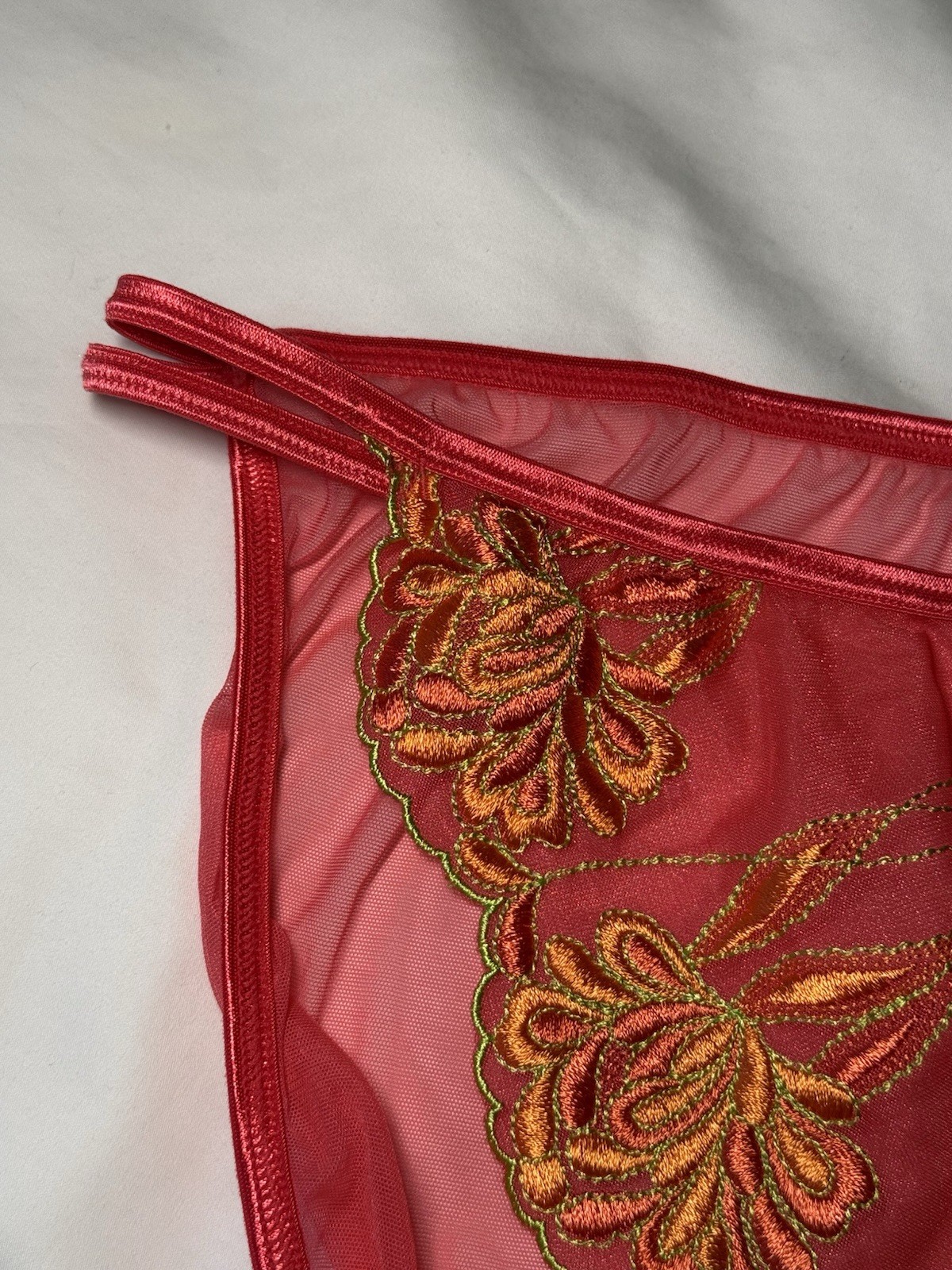 Vintage Y2K Cacique Satin Sheer Double String Bikini Panties Size 14/16