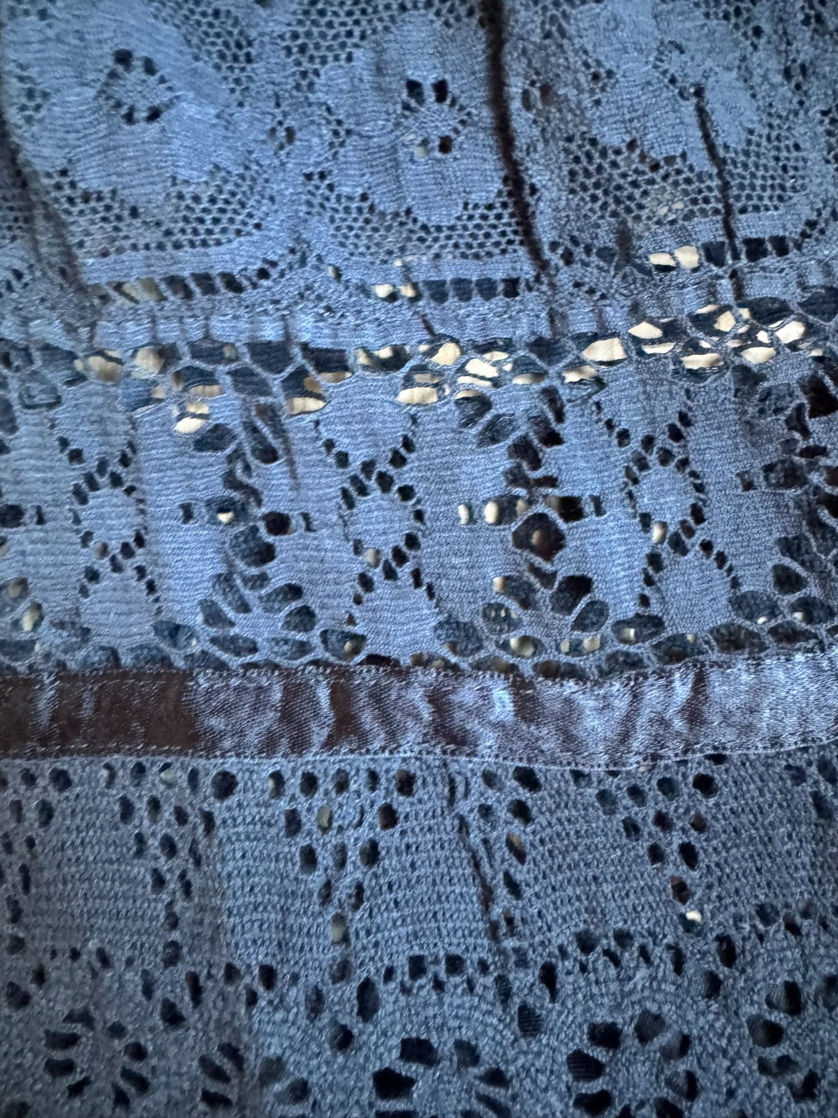 Antique Edwardian 1900 Cotton Gothic Lace Skirt Vintage 44/46