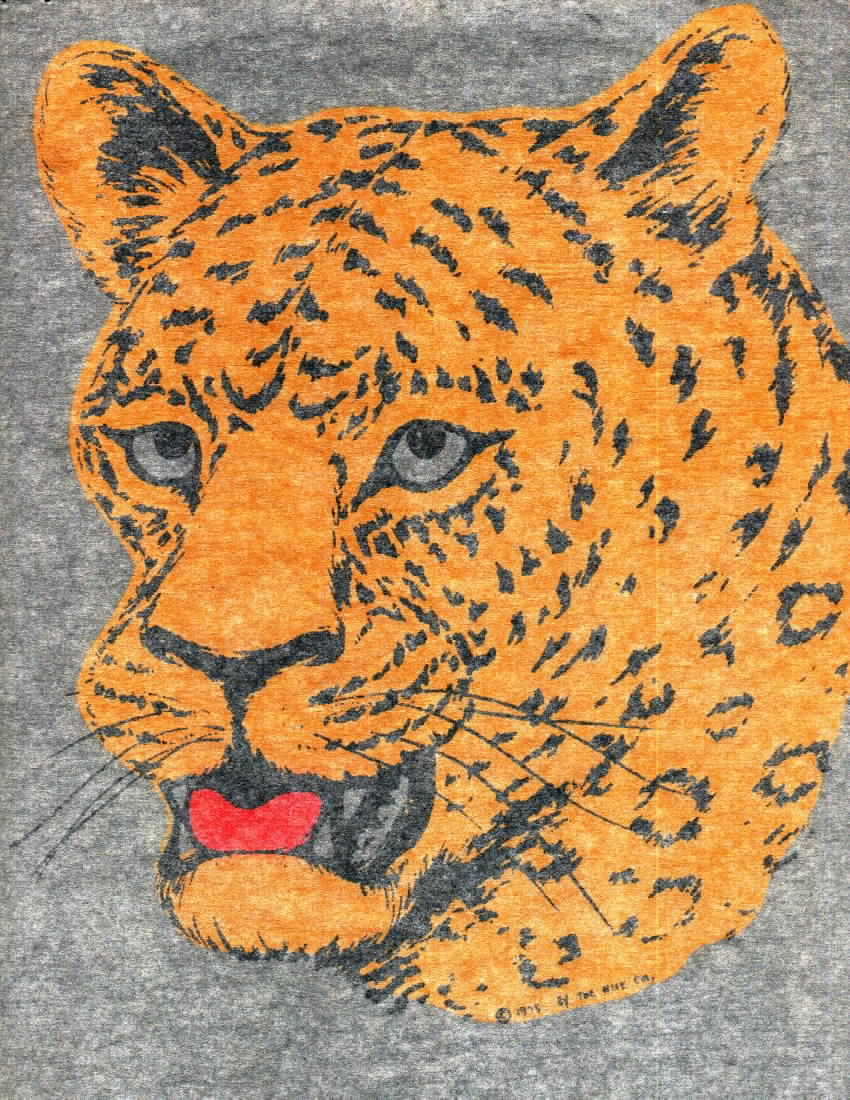 LEOPARD vintage 70s iron on t shirt transfer full size NOS