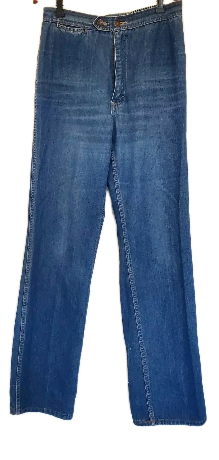 VTG Jean Machine Sz 13/14 Women&rsquo;s Flat Front Forgiving High Waist 80s Whiskers