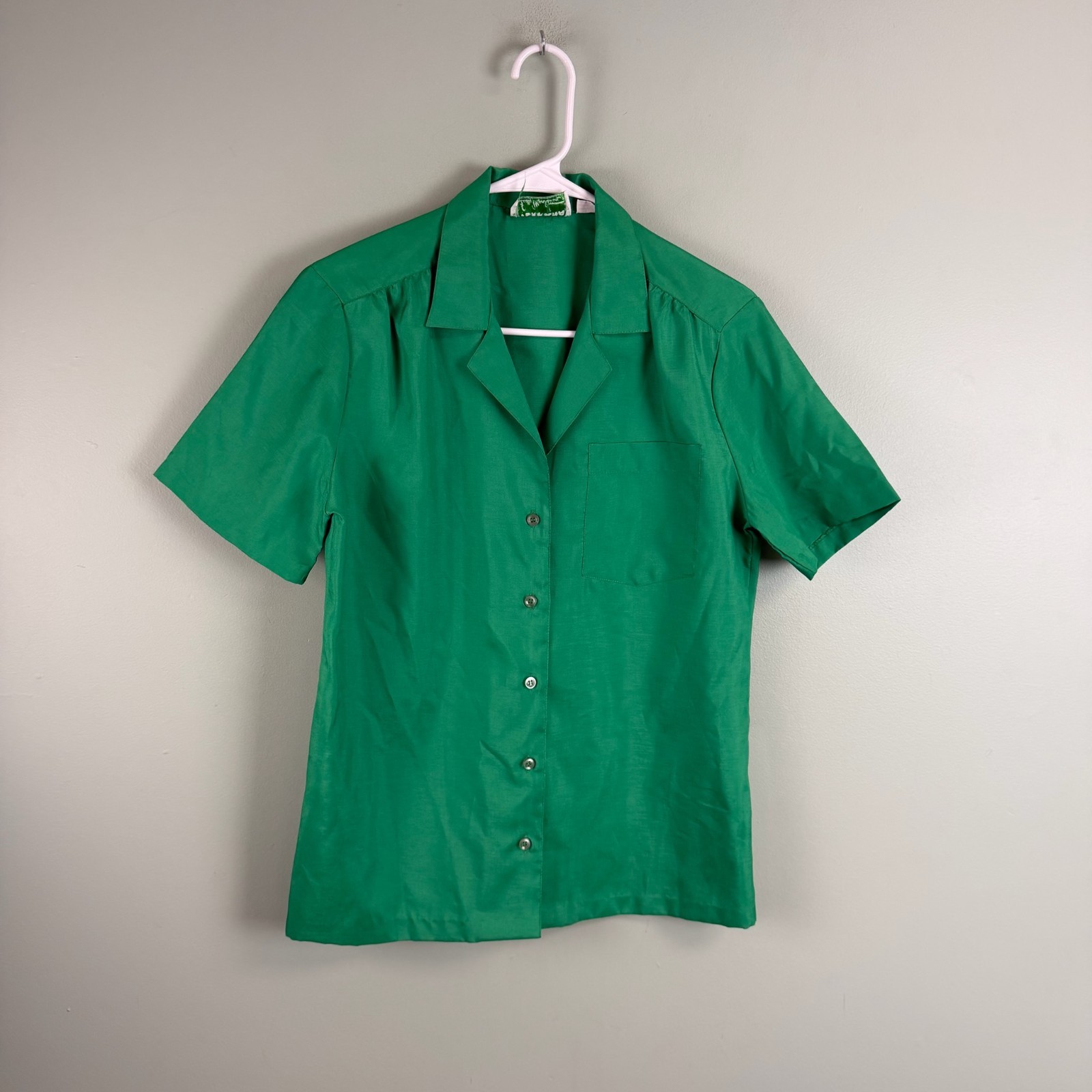 Vintage Silkhana by Lady Manhattan Polyester Green Long Sleeve Blouse MED?