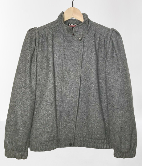 Vtg ILGWU Union Made NYG Womens Lined Coat Jacket Gray USA Medium New York Girl