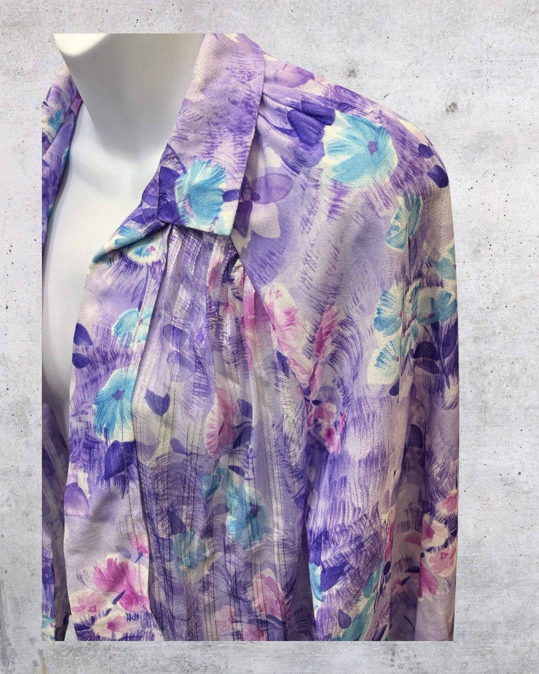 Vintage Tribute Dress Set Womens Large Lavender Floral 2 Piece Jacket Dress USA