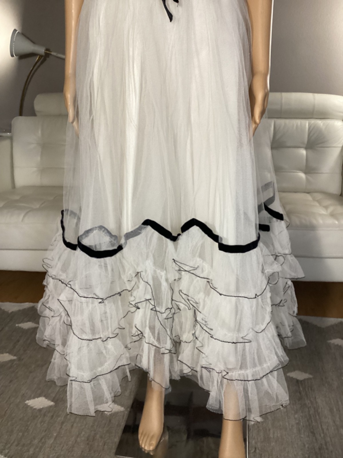 Vintage 1950&rsquo;s Will Steinman Original Black & White Tulle Strapless Party Dress