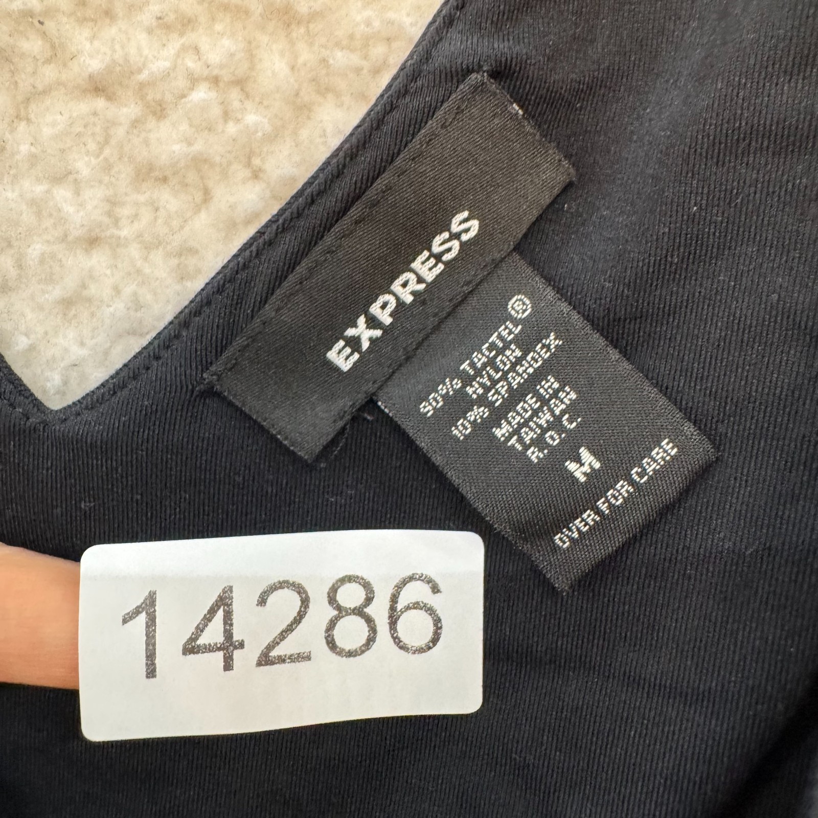 Y2K Vintage Express Black Top Medium Slinky Stretch Corpcore Office Siren Career