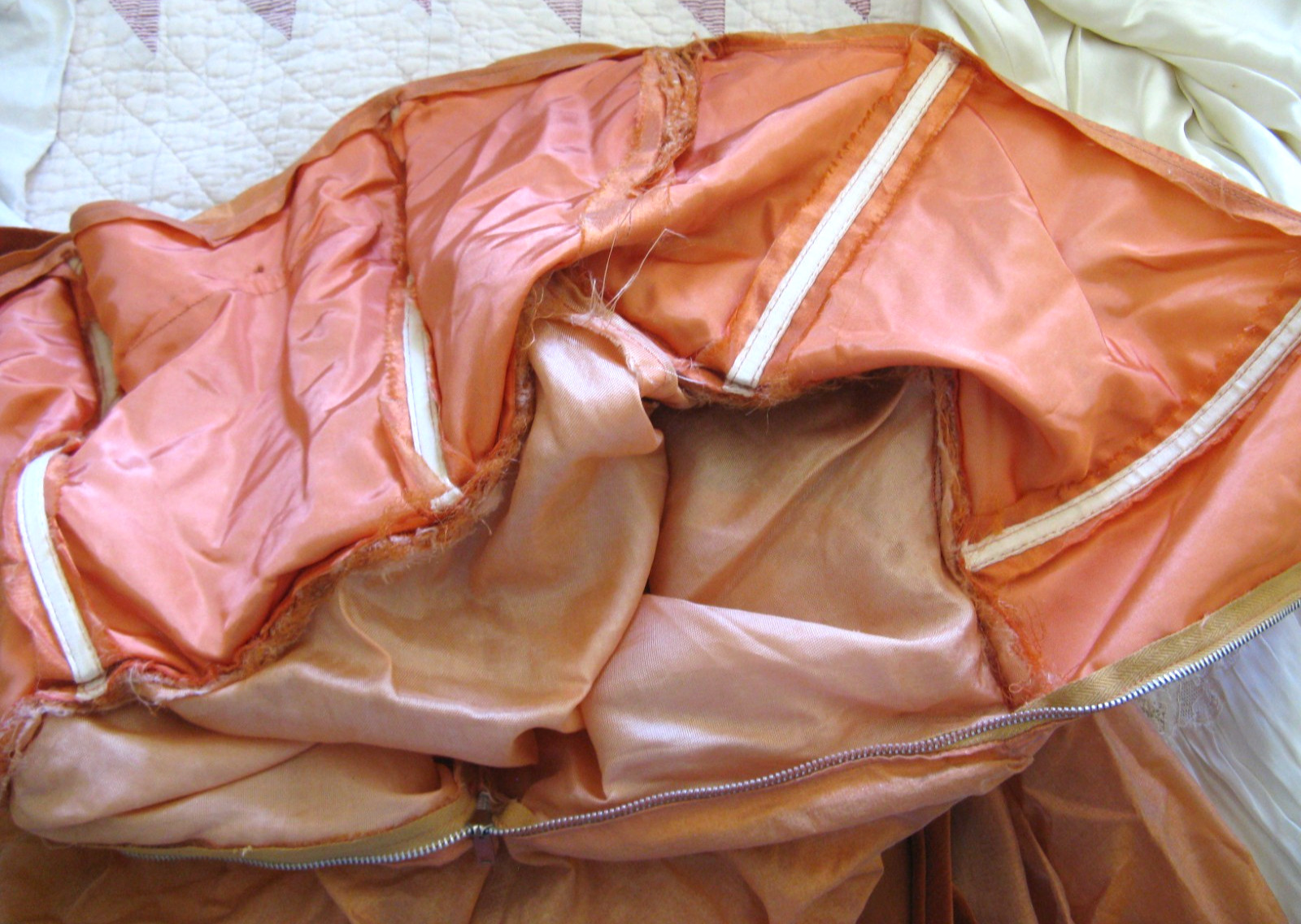 VINTAGE 50s DARK ORANGE RUST PROM PARTY DRESS XXS
