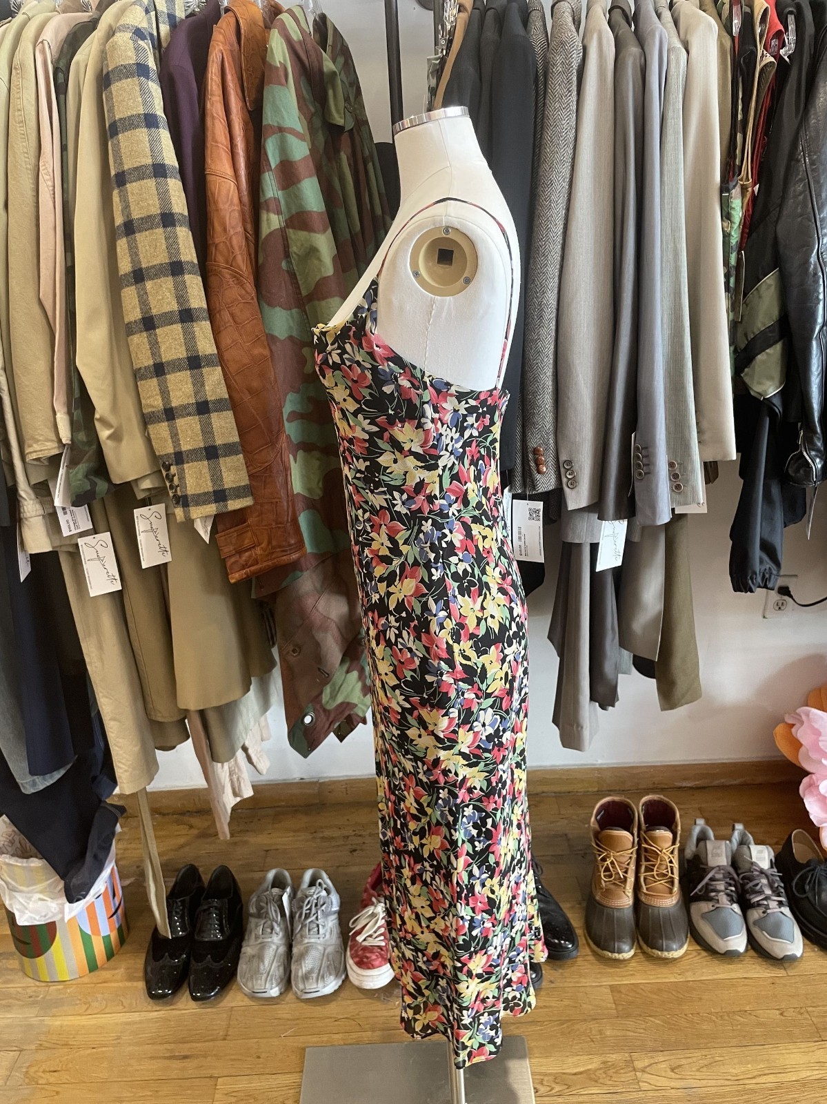 Vintage Ralph Lauren 90s Does 30s Floral Silk Slip Dress