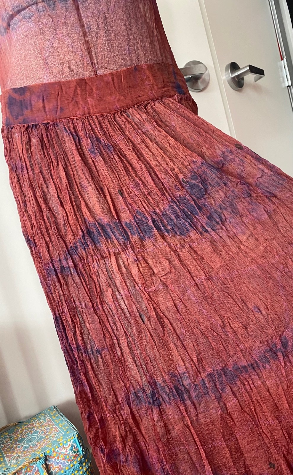 Vintage Upcycled 1990s does 1920s Tie Dye Sheer Maxi Dress Life of Vice New Aura