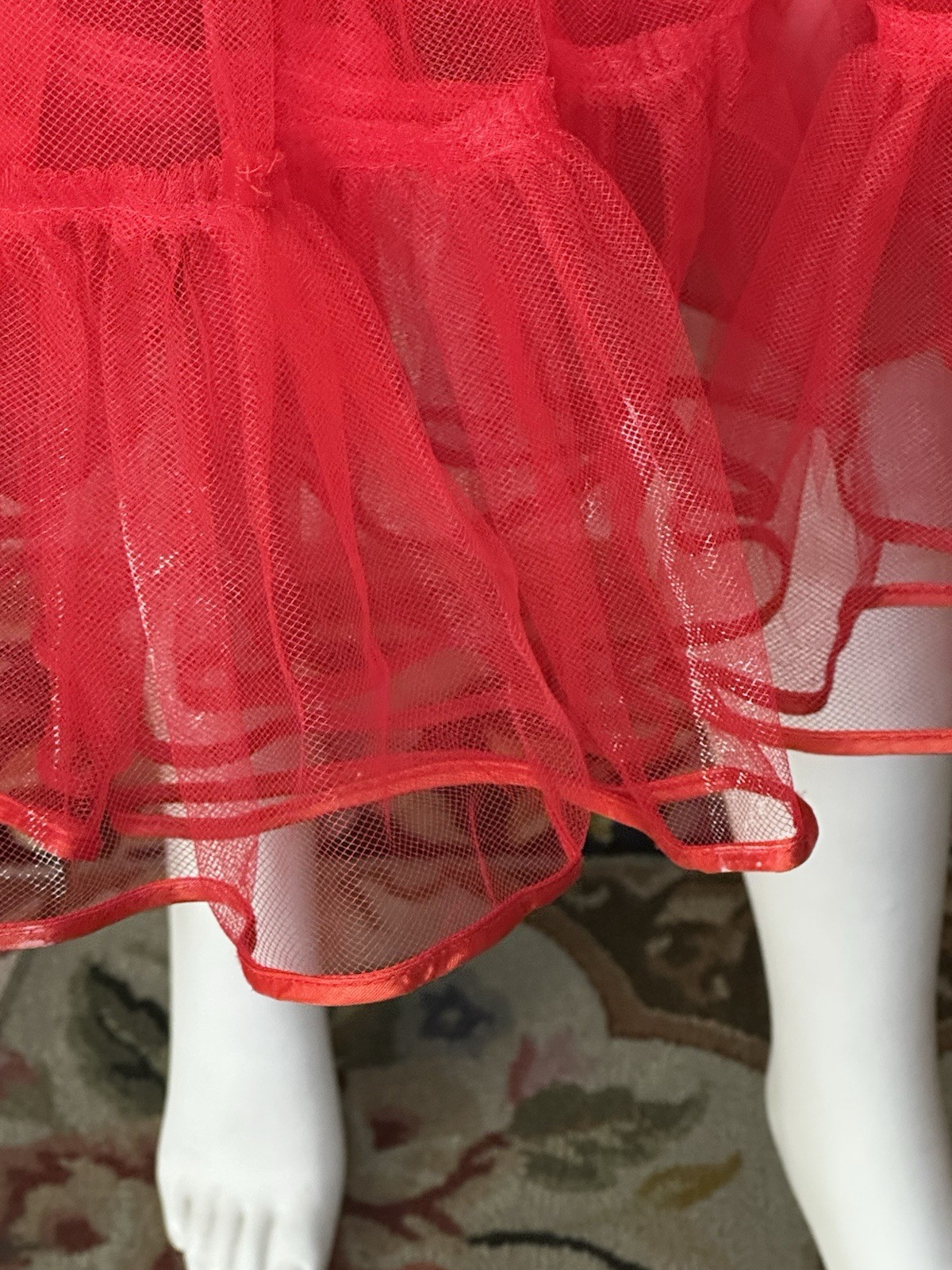 Vtg Red Malco Modes Western Square Dance Petticoat Crinoline Womens Medium USA