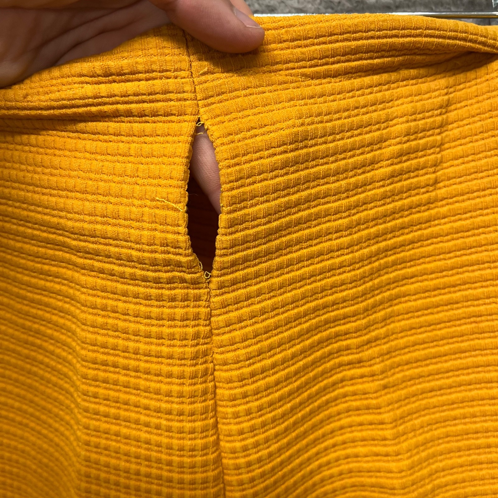 60&rsquo;s Leisure Pant Set Womens S Marigold Yellow Textured Dacron Polyester 70&rsquo;s