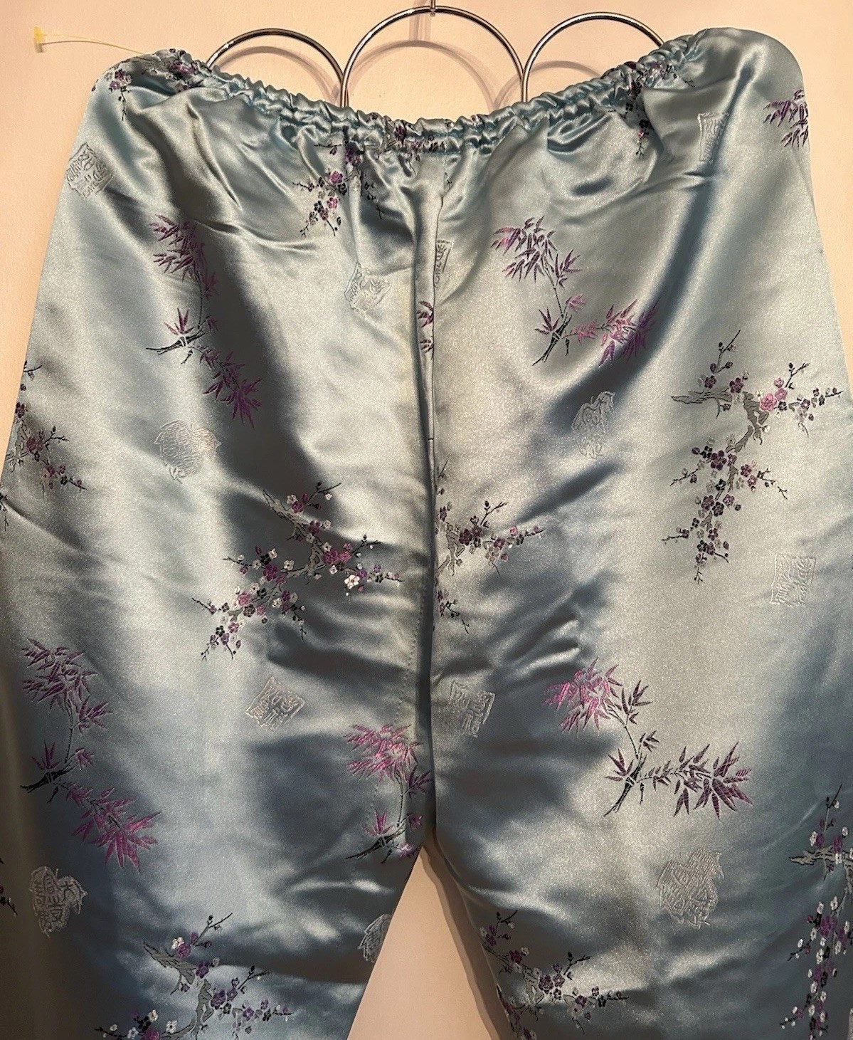 VTG Chinese EveningLoungewear Pajama Set Top & Matching Pants Size Medium 1950s