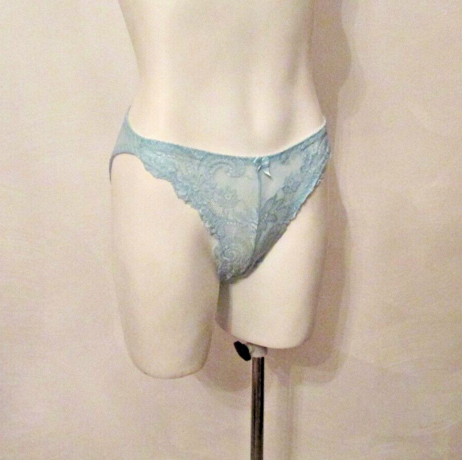 2pc Kellwood Shimmer Nylon Chantilly Lace Demi Bra 32B Bikini Pantie S USA made