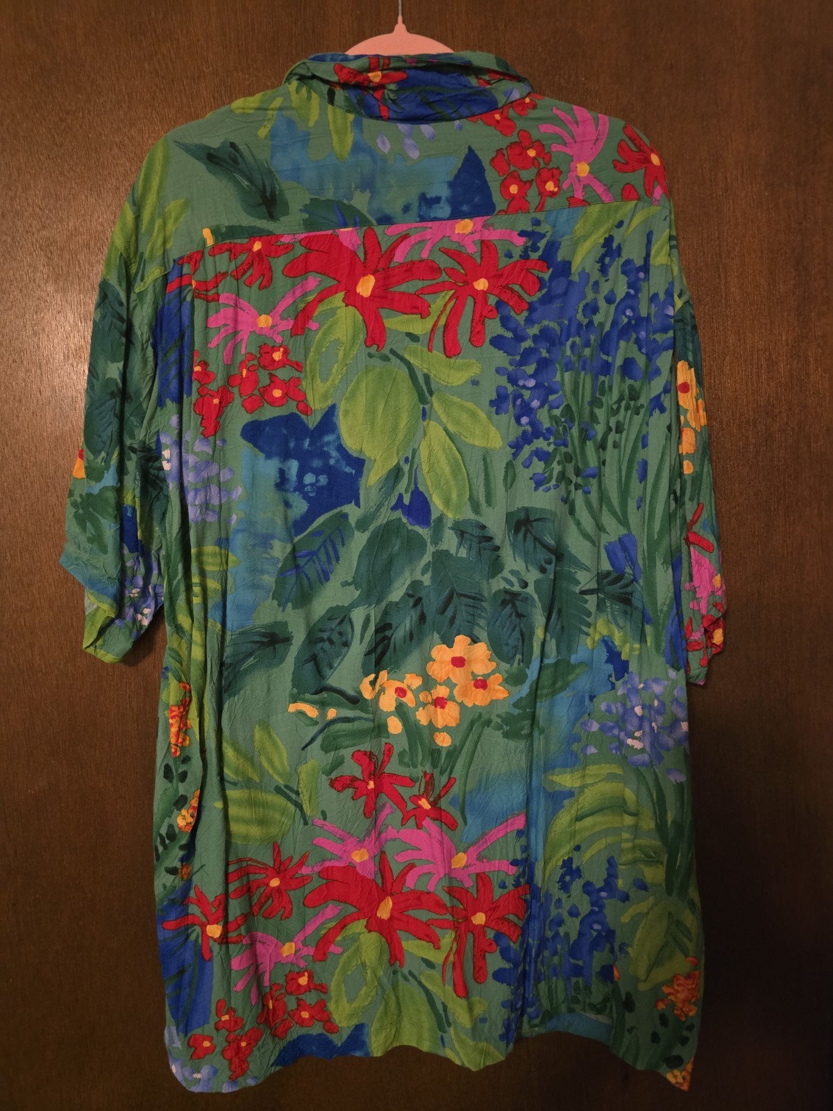 VINTAGE JAMS WORLD WOMEN&rsquo;S XL « SEAFLOWER » RAYON SS SHIRT