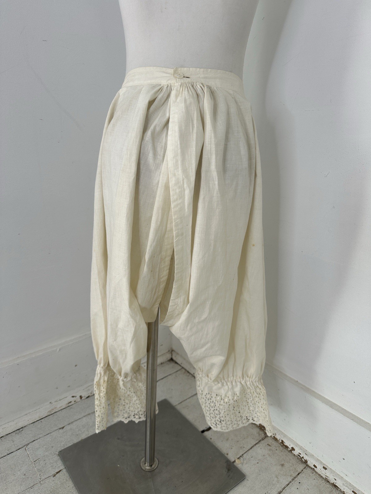 Antique 1910 Victorian Cotton Split Crotch Bloomer Pants