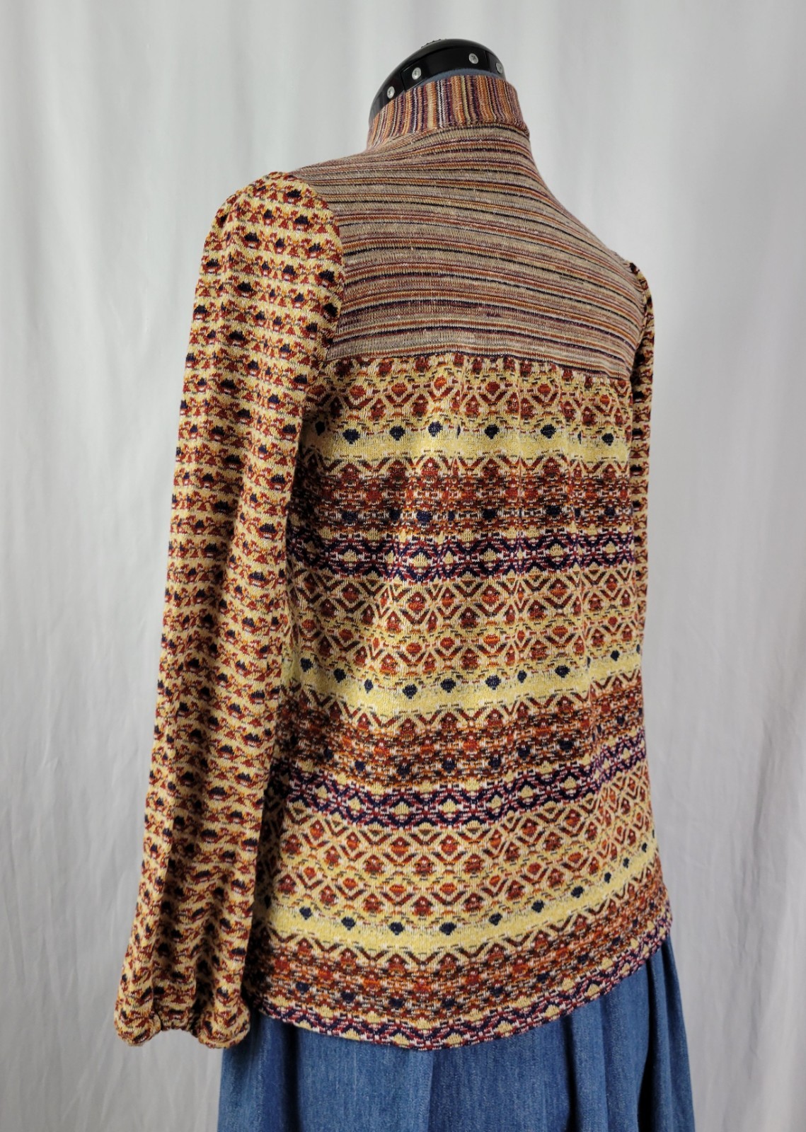Vintage Pandora Button Down Top in Coordinating Brown/Tan/Purple Prints Size M?