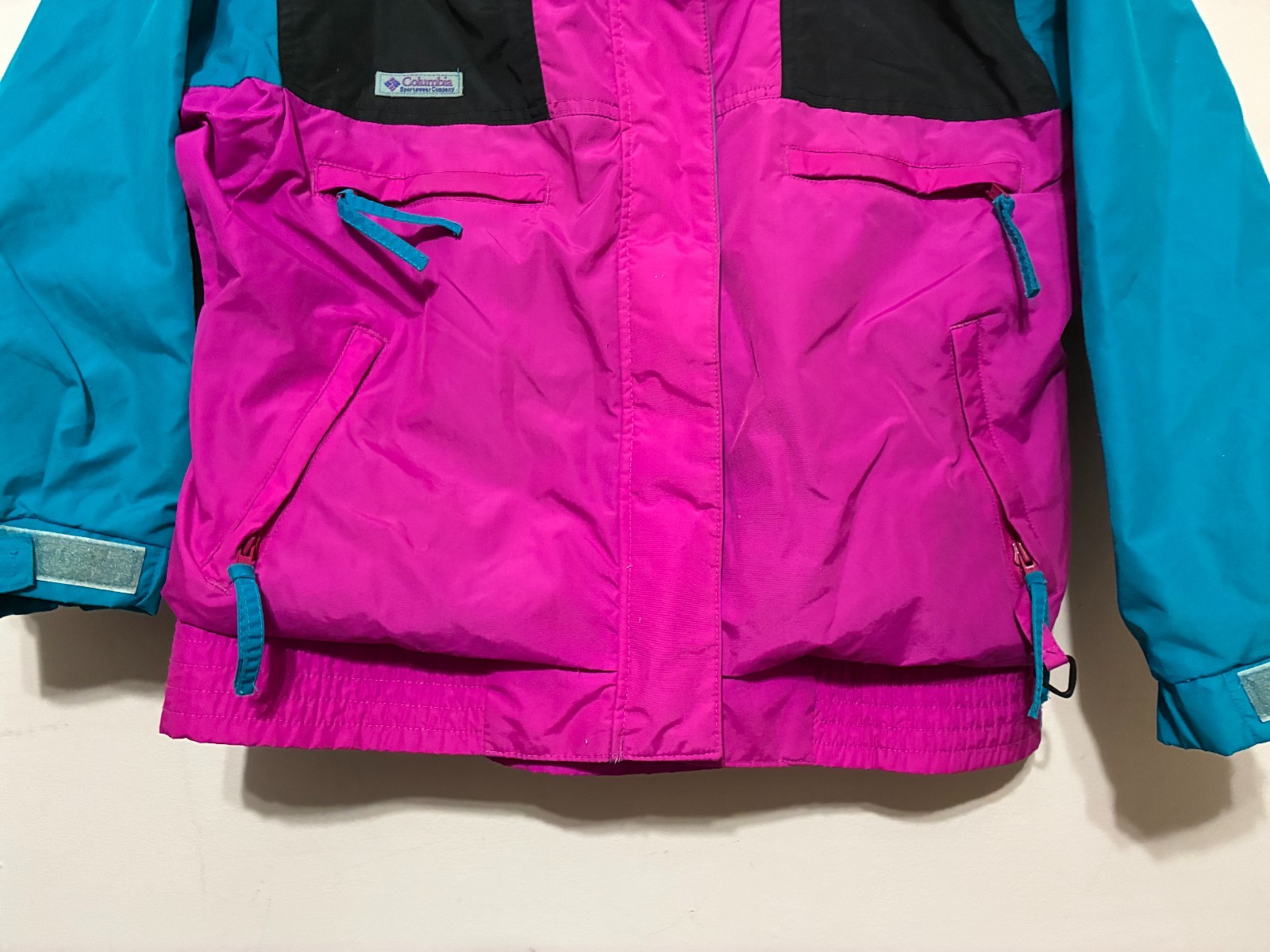 Vintage 1990&rsquo;s Columbia Vamoose Ski Shell Jacket Neon Women’s M Wind Rain Proof