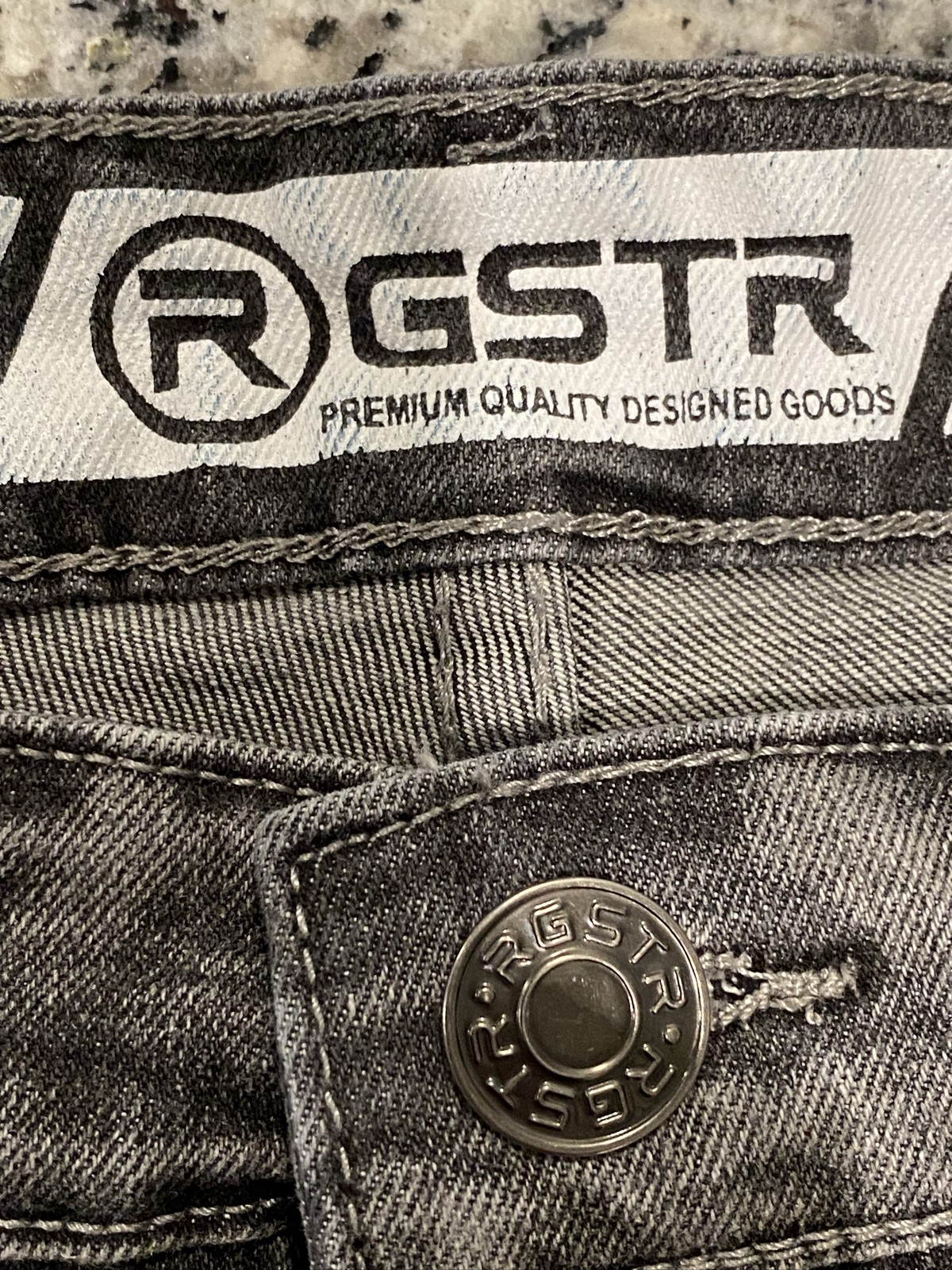 RGSTR Mens Pants Jeans 38×40 Gray Distressed Biker Moto Skinny Stretch Denim