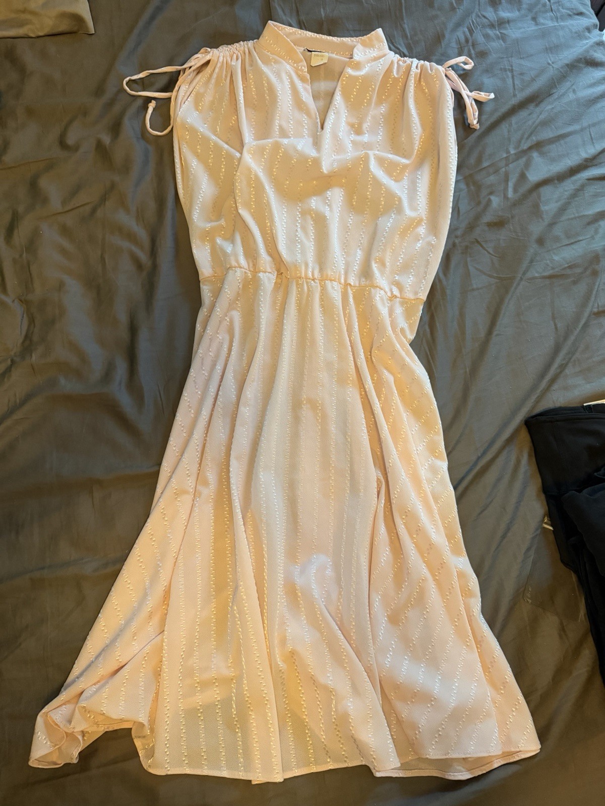 Vtg Doo-Dads Pink Textured Sleeveless Dress Size 12 Made in USA Style 2337/8953