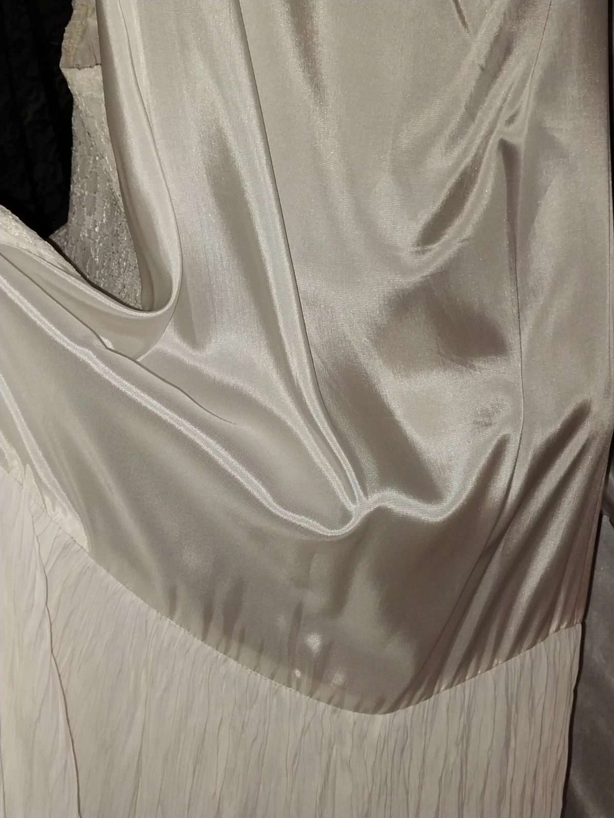 VTG Satin Lace Drop Waist Flapper Maxi Dress Roaring 20s styL 50 ETHEL CANE ESQU