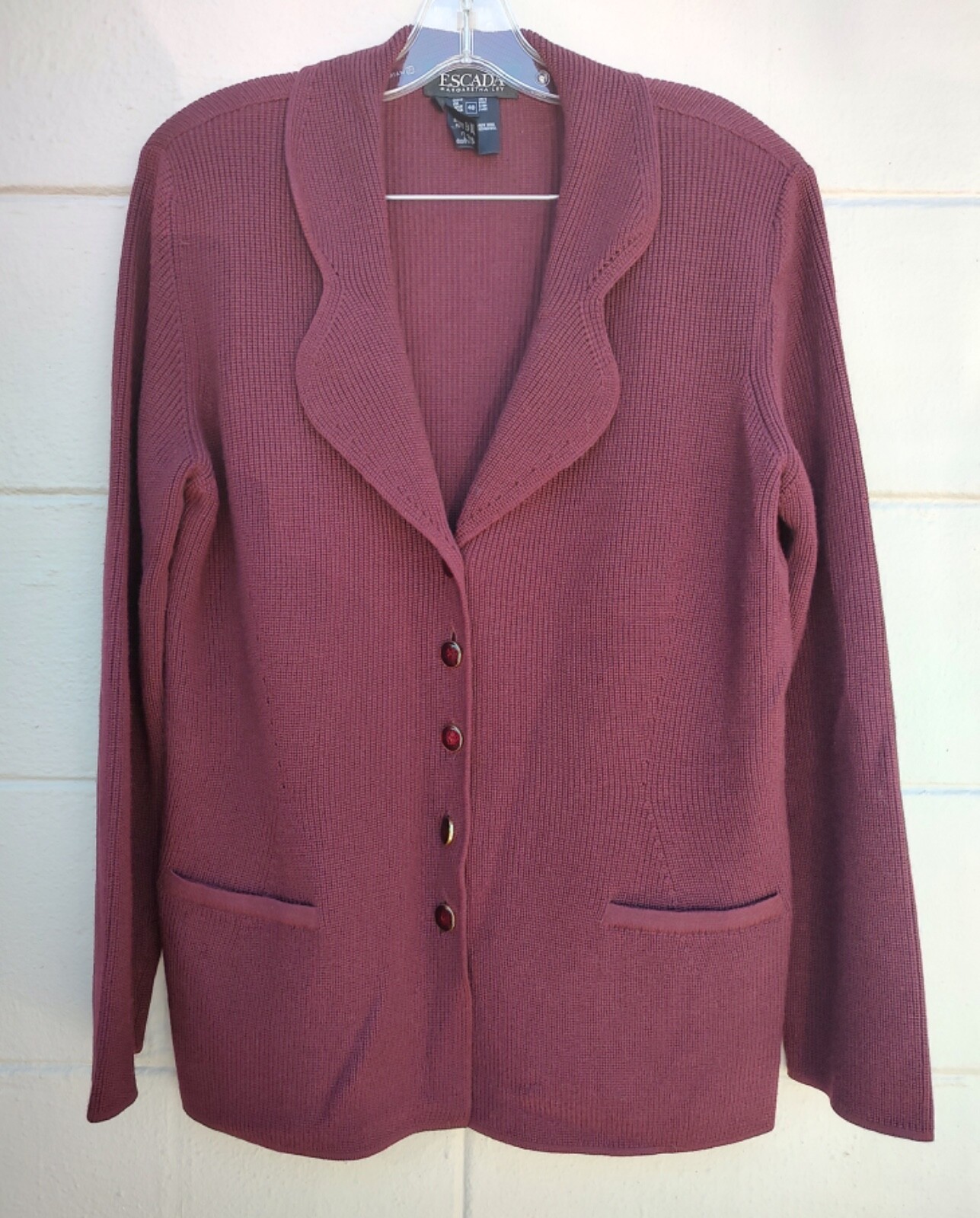 Escada 3 piece 1980&rsquo;s Power Suit Jacket Pullover Sweater Skirt SZ EU40 US14