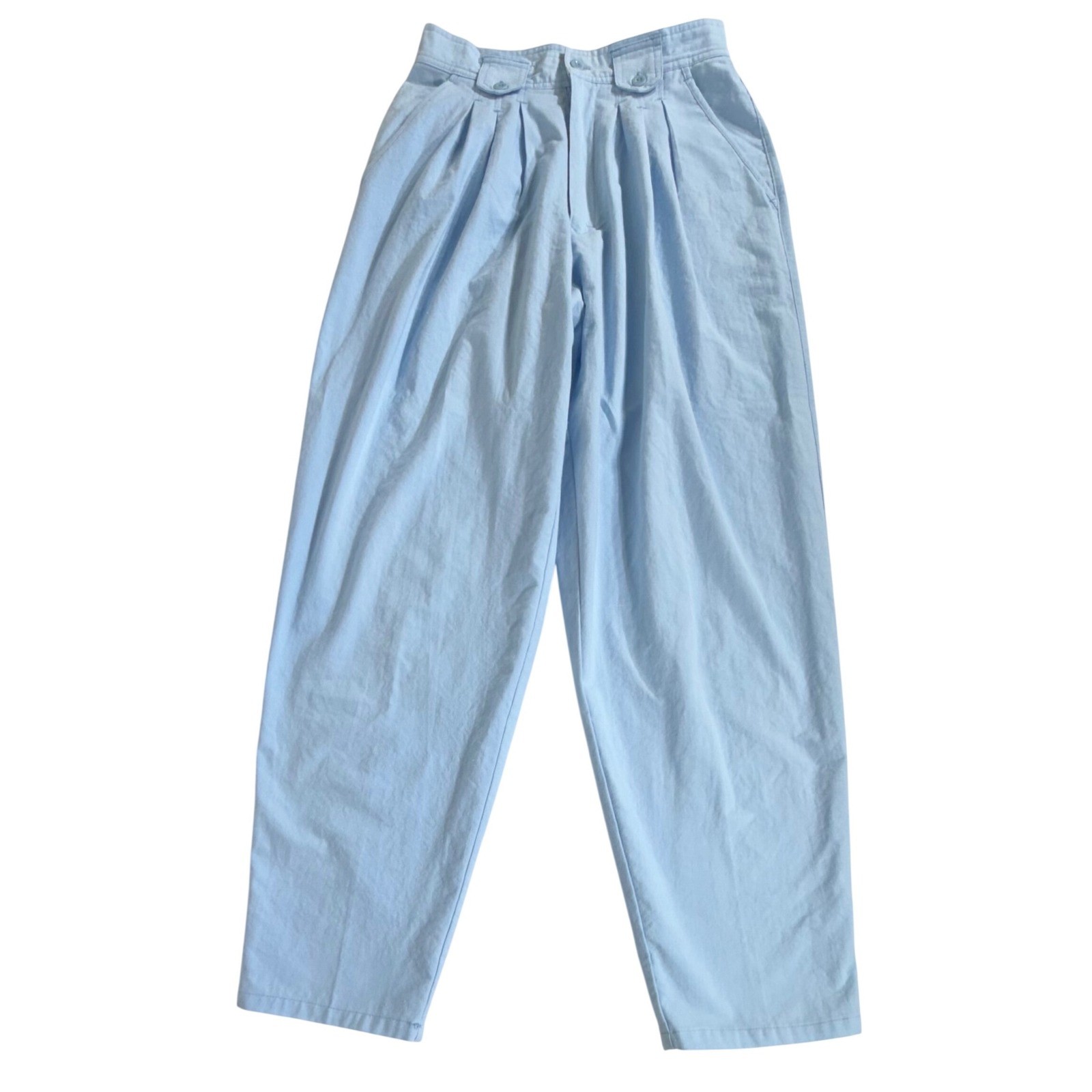 Cest Joli Pleated Tapered Pants Size 9/10 (26×28.5) Light Blue High Rise Vintage
