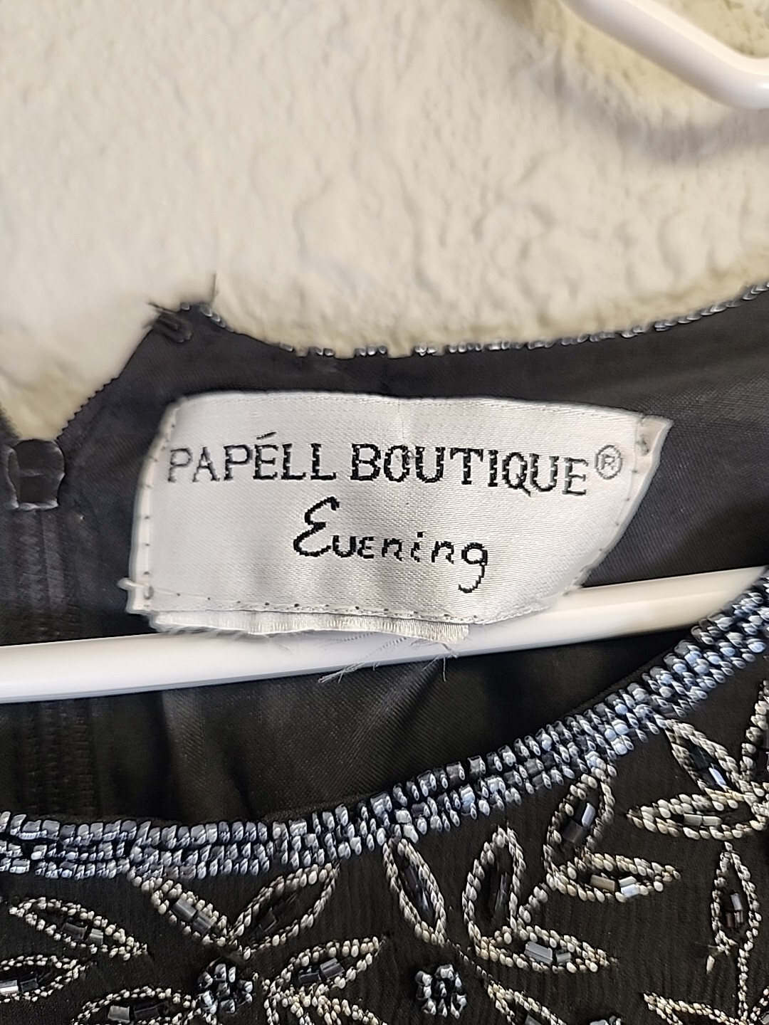 VTG Papell Boutique Evening Black Beaded Blouse SZ N/A