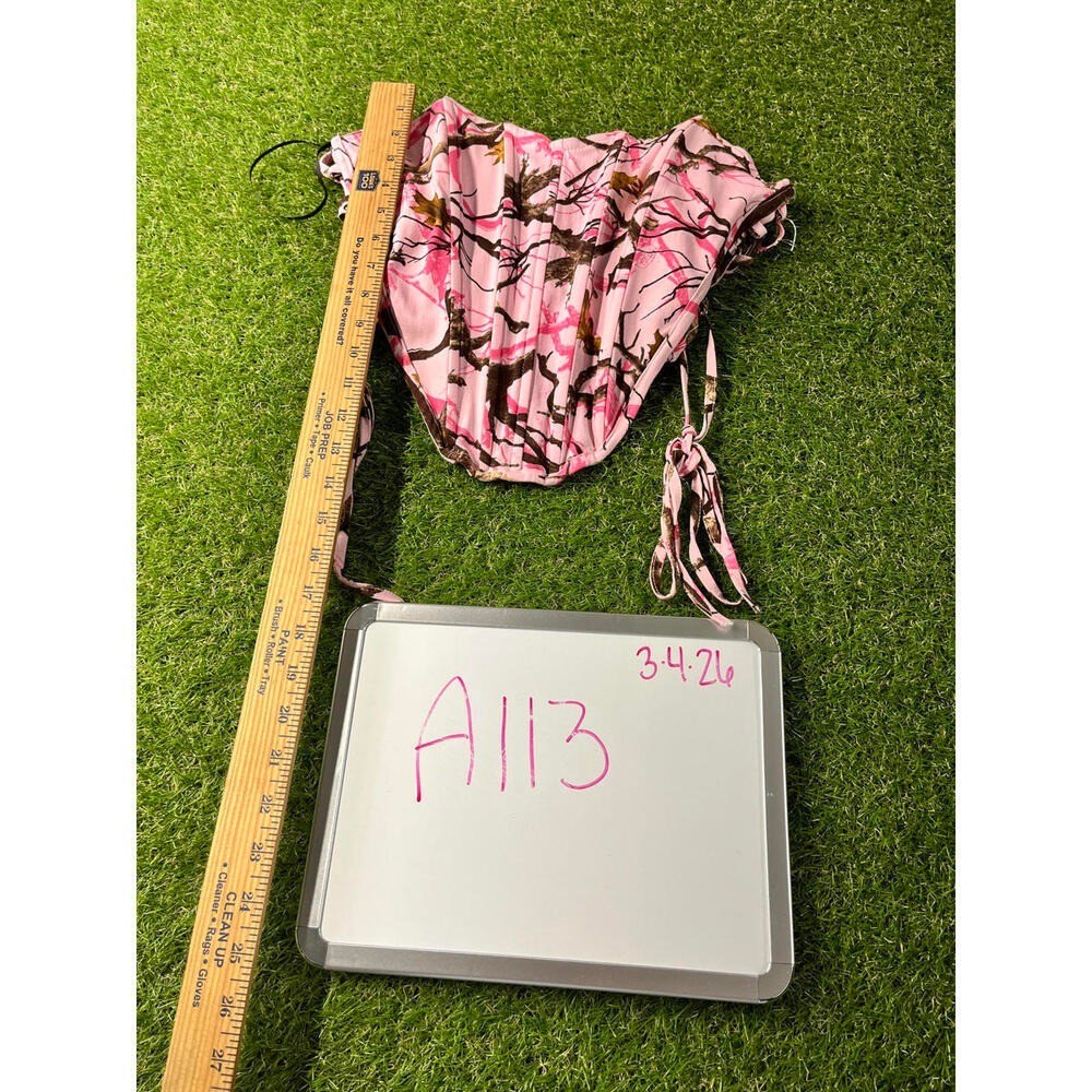 Like An Angel Pink Camouflage Print Corset Top Juniors XL