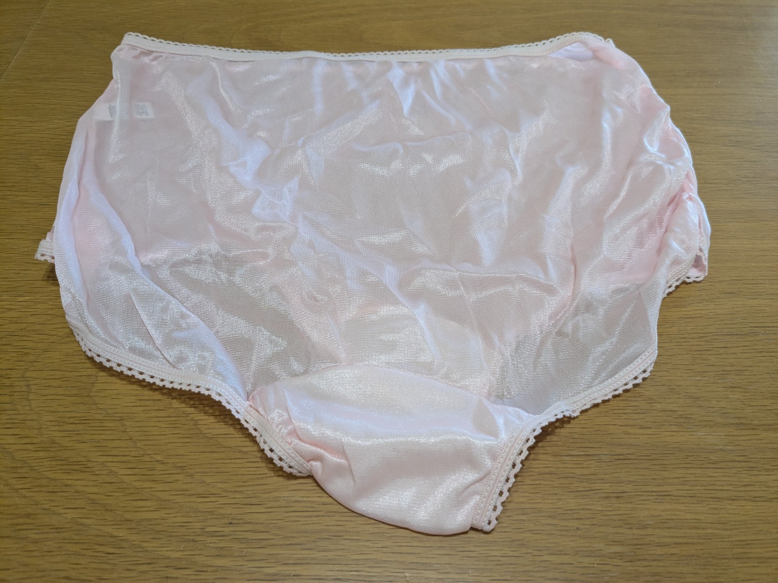Vintage Trend Basics Nylon High Cut Briefs Panties Pink Sz 8 Granny
