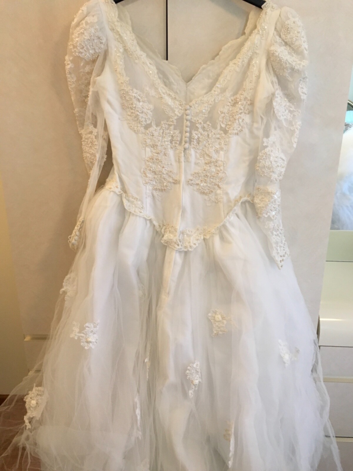 Vintage+Cinderella+Wedding+Ball Gown With Removable Train Size 16